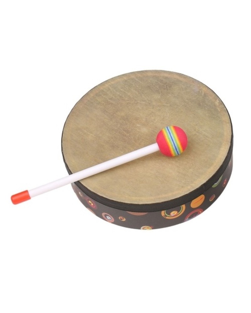 Hand Drum Orff Music Percussion Instrument Portable Drum Instrument with Drumstick 6in