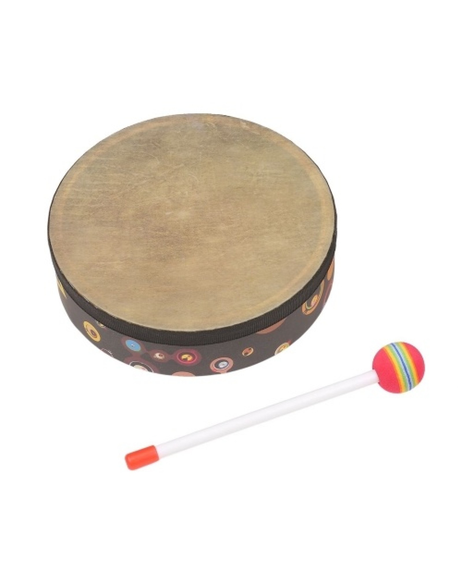 Hand Drum Orff Music Percussion Instrument Portable Drum Instrument with Drumstick 6in