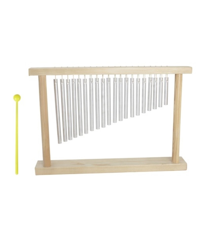 20-Tone Table Top Bar Chimes 20 Bars Single-row Musical Percussion Instrument With Wood Stand Stick