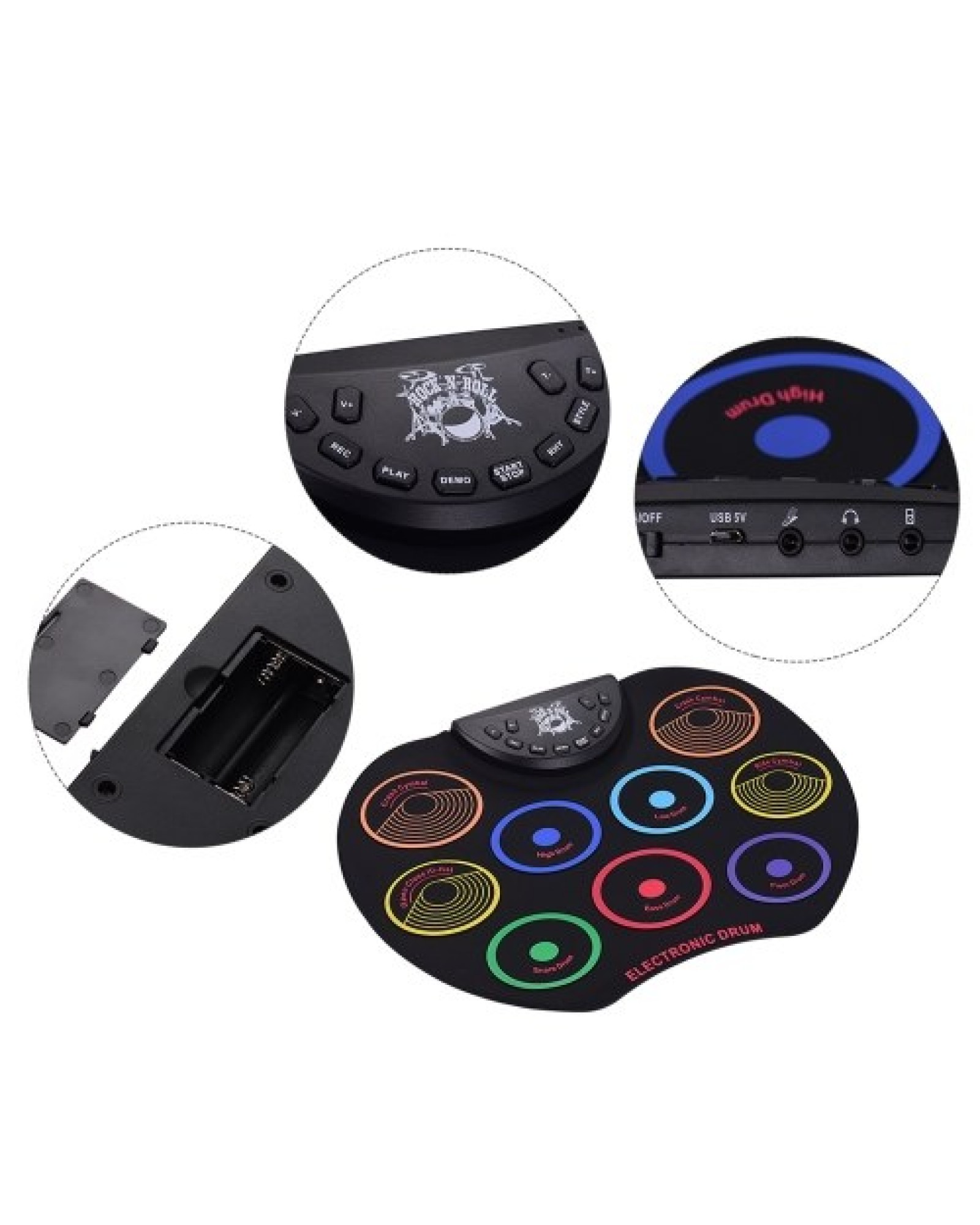 Compact Size Roll-Up Drum Set Electronic Drum Kit