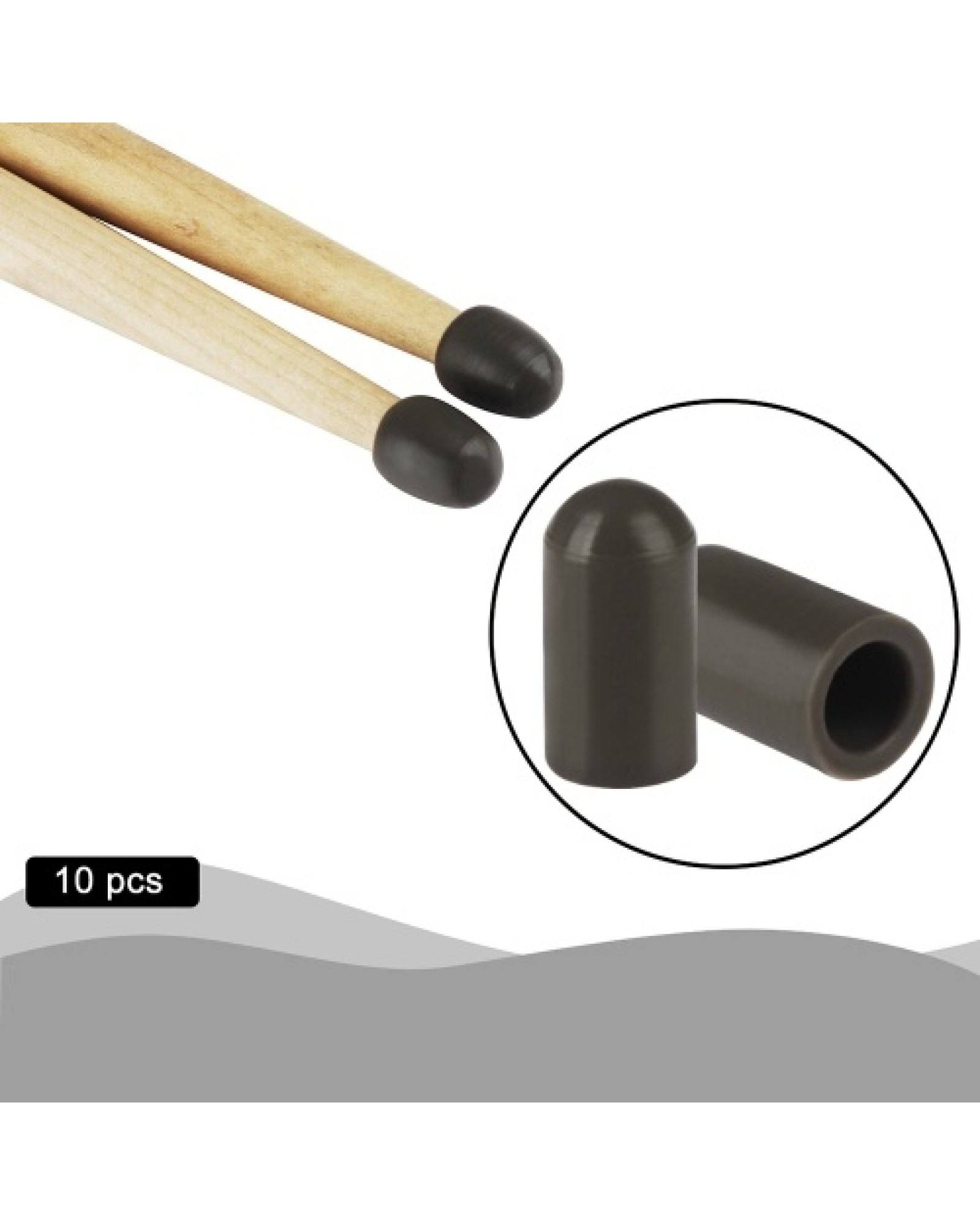 10pcs Drumstick Silent Tips Mute Drum Stick Mallet Protectors Covers Silicone Material Drum Set Accessories