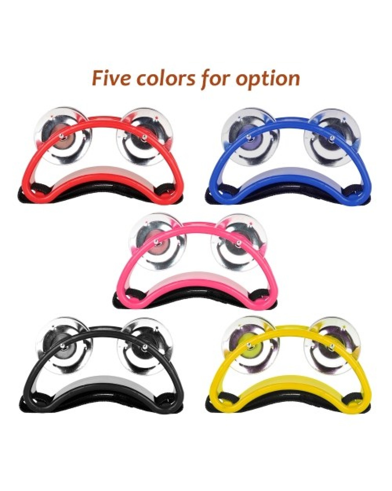 Percussion Foot Tambourine with 4 Pairs of Stainless Steel Jingles &amp; Elastic Strap Percussion Musical Instrument for Cajon A