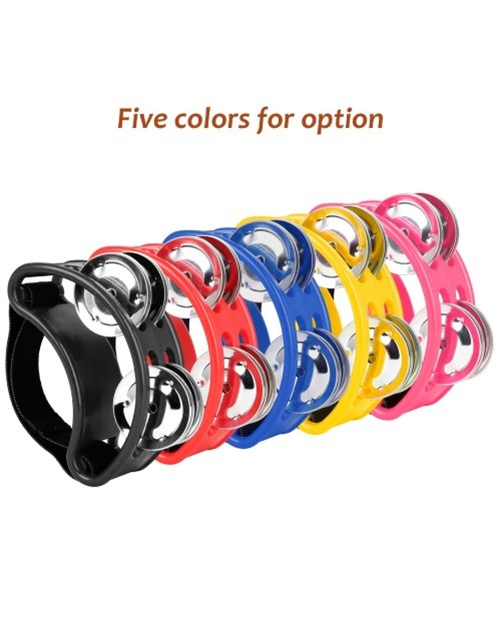 Percussion Foot Tambourine with 4 Pairs of Stainless Steel Jingles &amp; Elastic Strap Percussion Musical Instrument for Cajon A