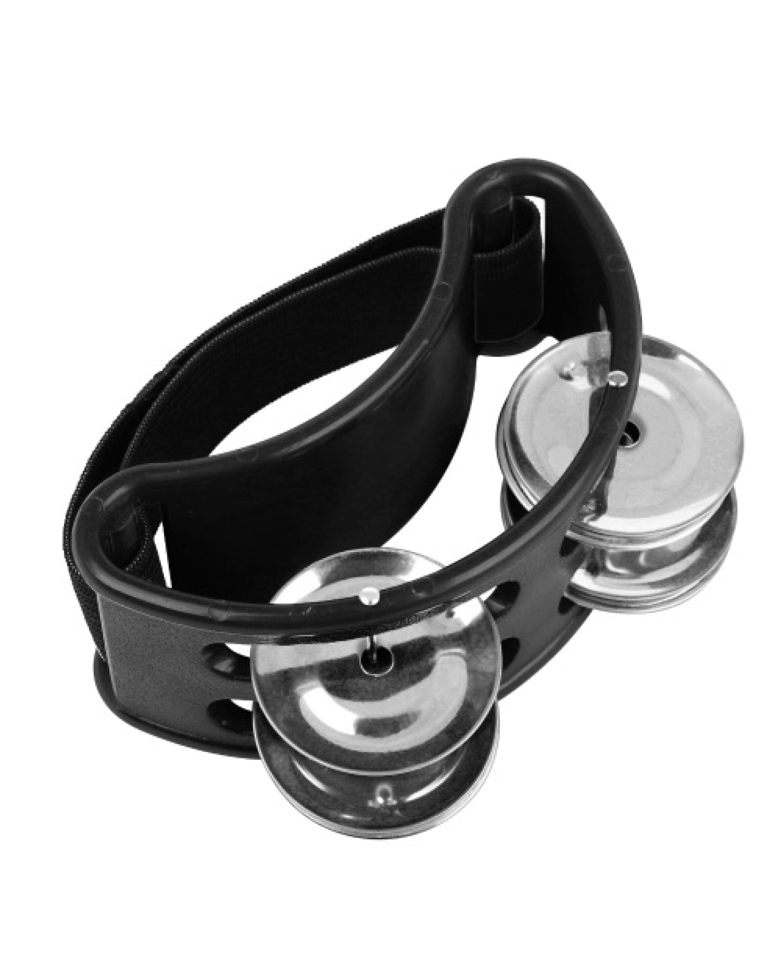 Percussion Foot Tambourine with 4 Pairs of Stainless Steel Jingles &amp; Elastic Strap Percussion Musical Instrument for Cajon A
