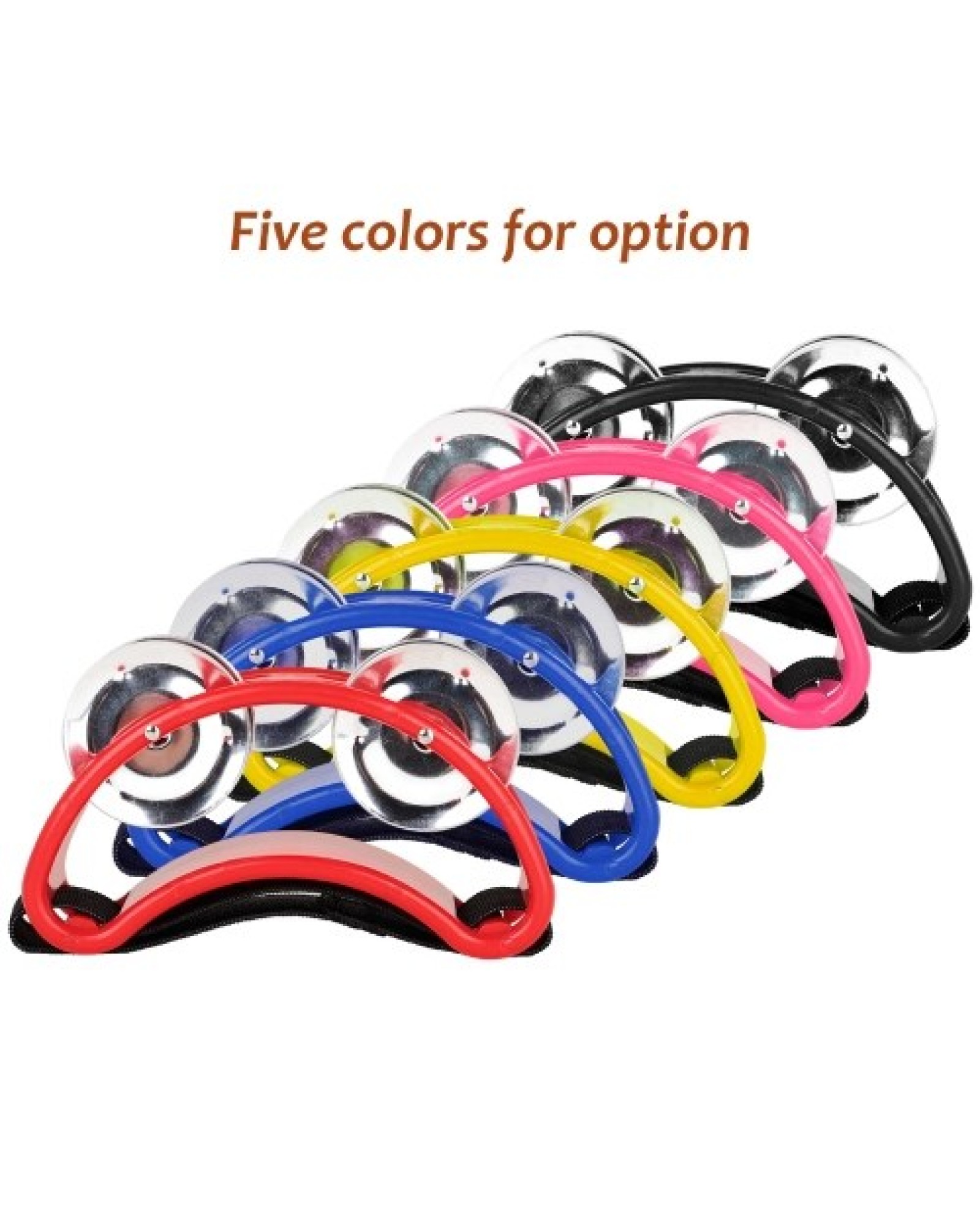 Percussion Foot Tambourine with 4 Pairs of Stainless Steel Jingles &amp; Elastic Strap Percussion Musical Instrument for Cajon A