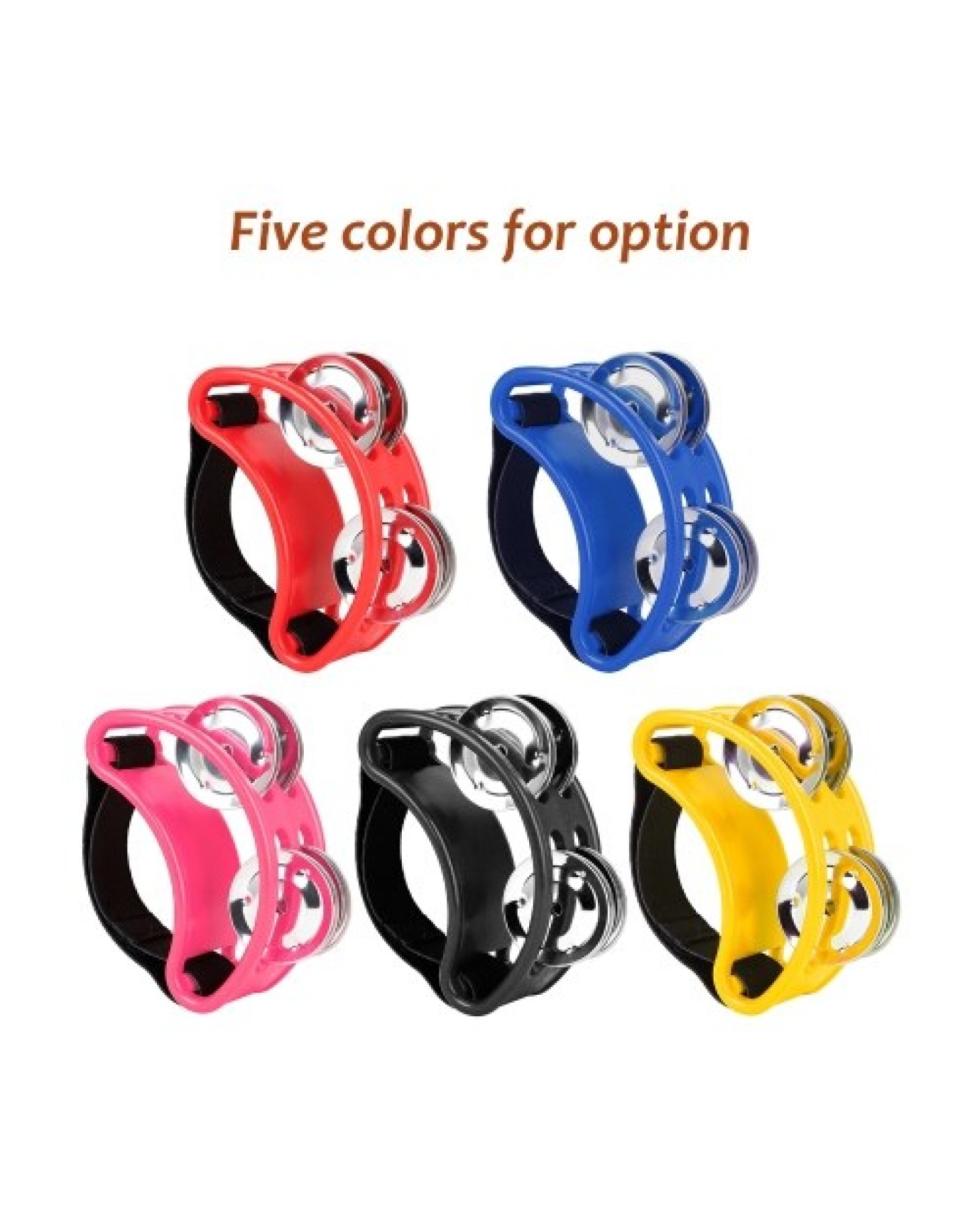 Percussion Foot Tambourine with 4 Pairs of Stainless Steel Jingles &amp; Elastic Strap Percussion Musical Instrument for Cajon A