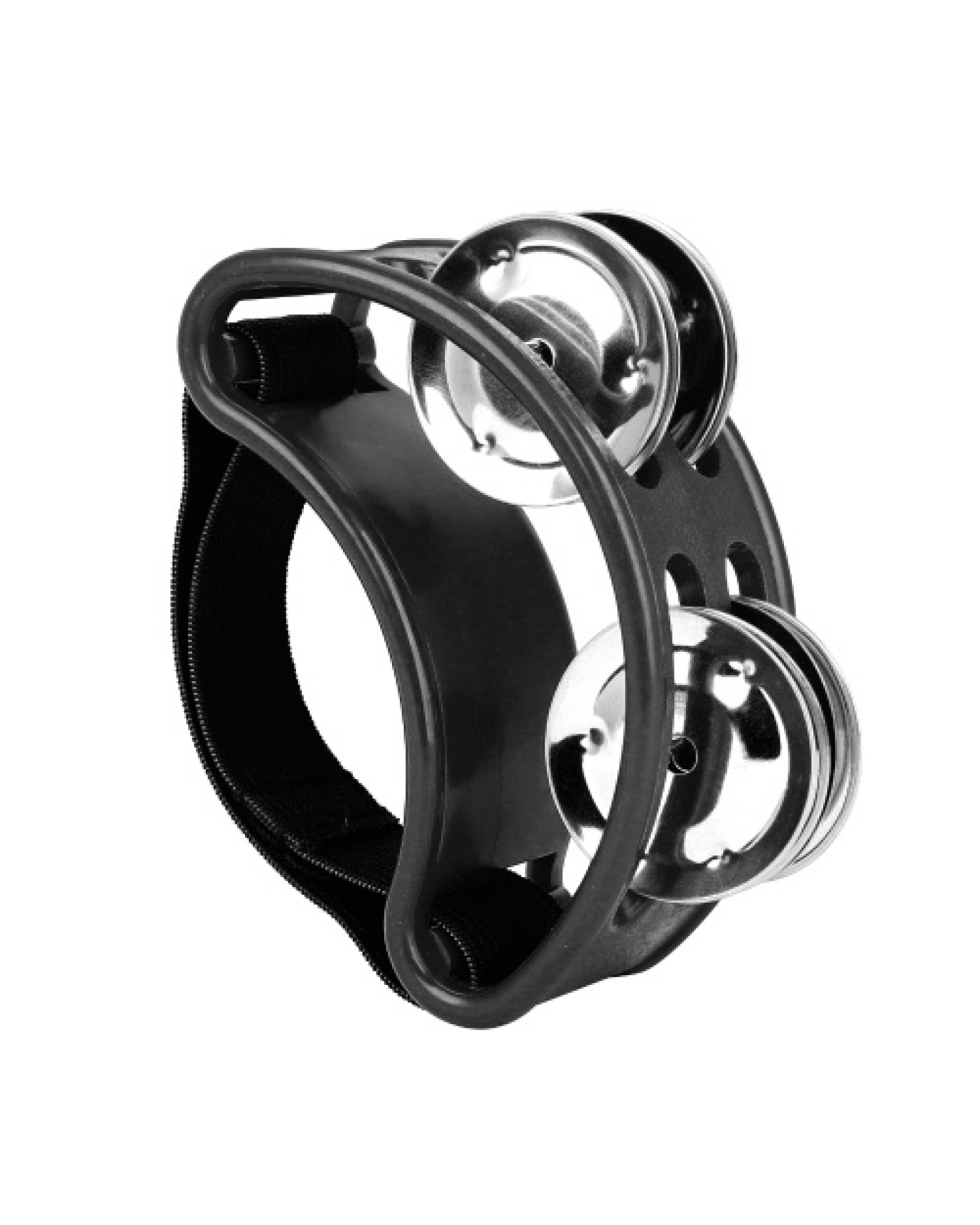 Percussion Foot Tambourine with 4 Pairs of Stainless Steel Jingles &amp; Elastic Strap Percussion Musical Instrument for Cajon A