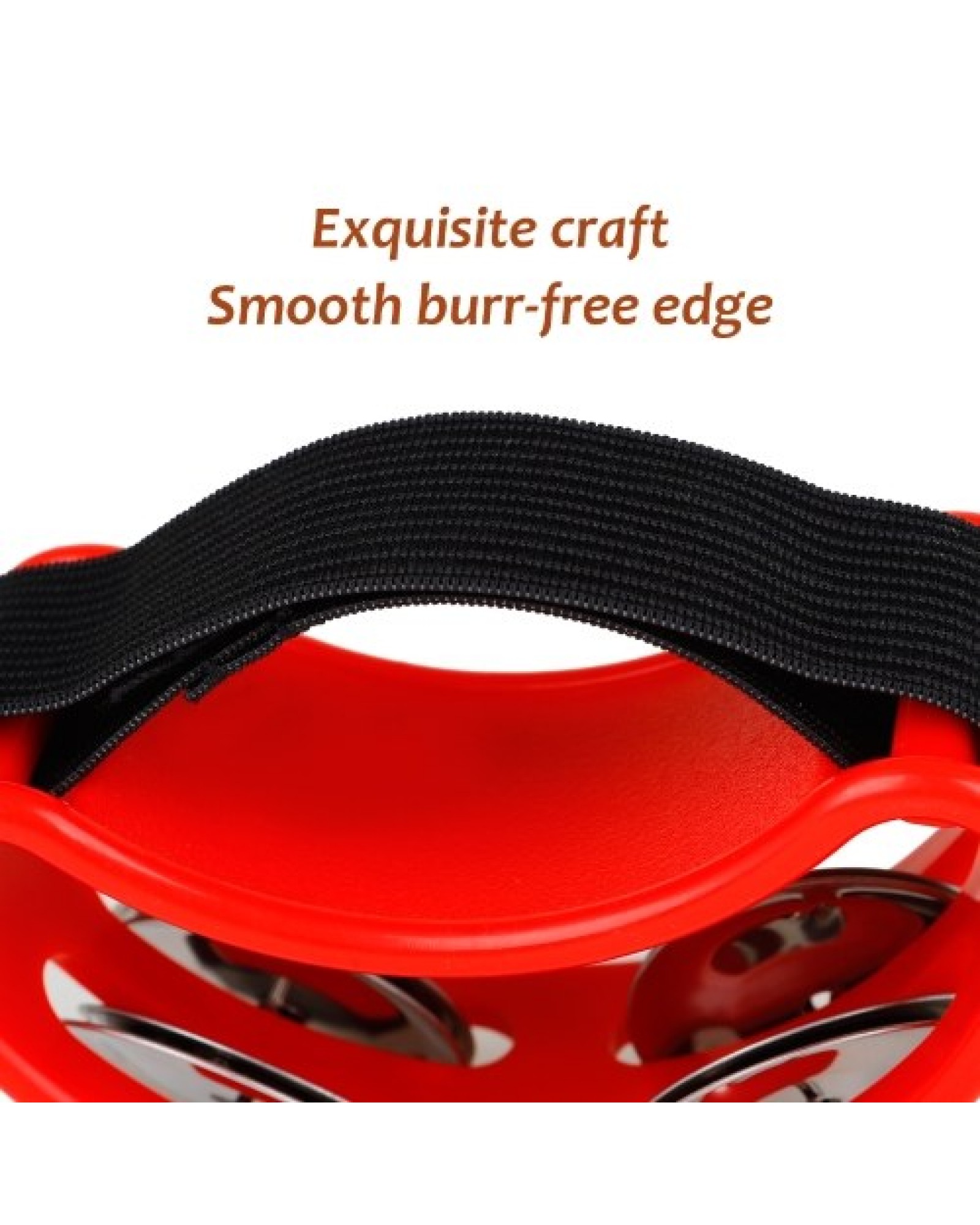 Percussion Foot Tambourine with 4 Pairs of Stainless Steel Jingles &amp; Elastic Strap Percussion Musical Instrument for Cajon A