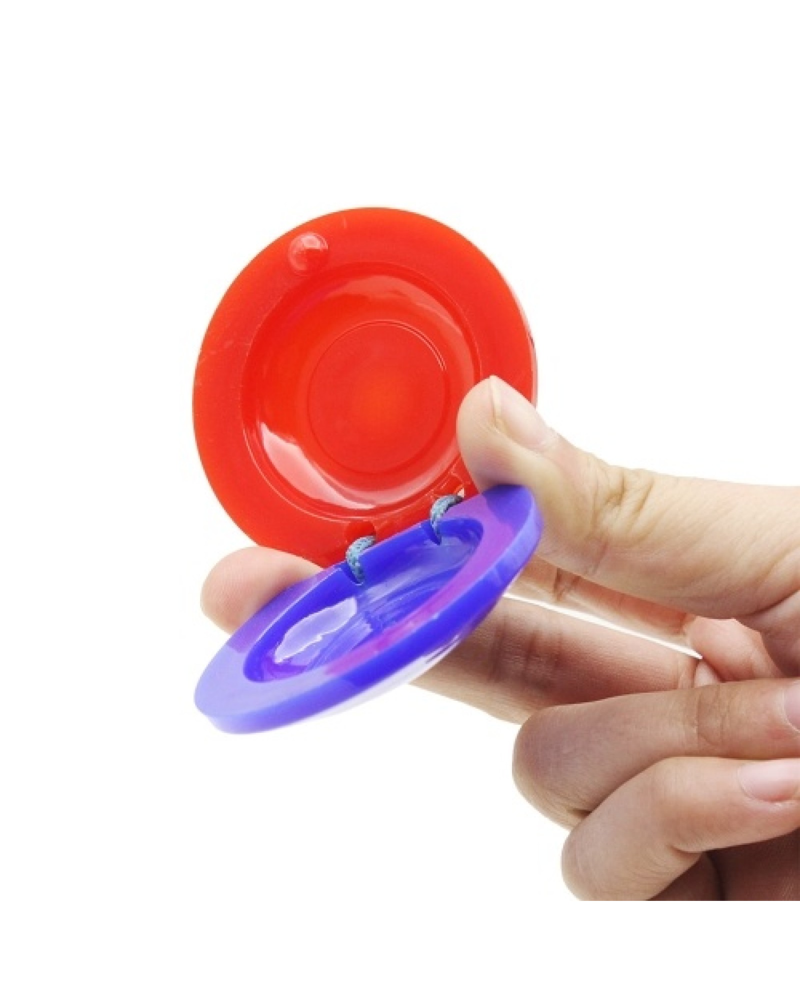 2Pcs Finger Castanets Percussion Instrument Musical Toy for Toddler Children Early Musical Education