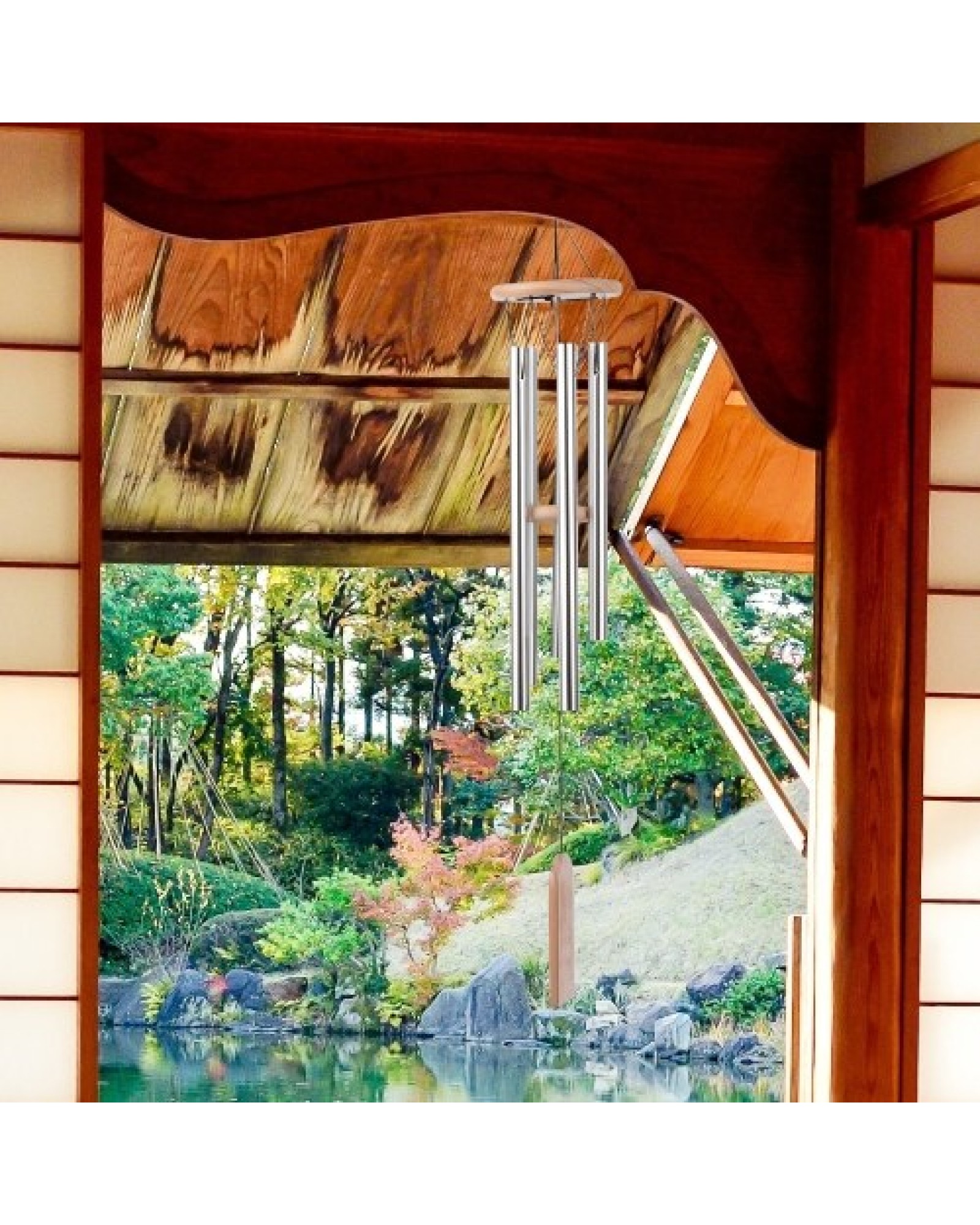 5 Chimes Wooden Wind Chimes Aluminum Tubes Solid Wood