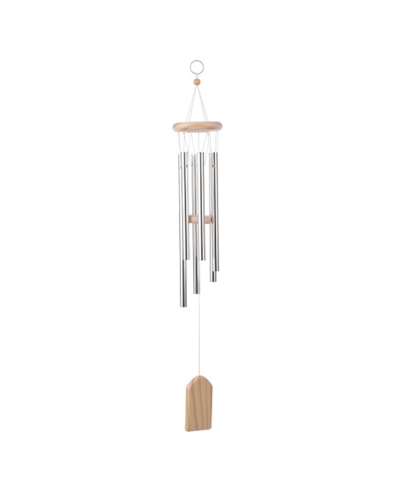 Wooden Wind Chimes 6 Aluminum Tubes Pine Wood