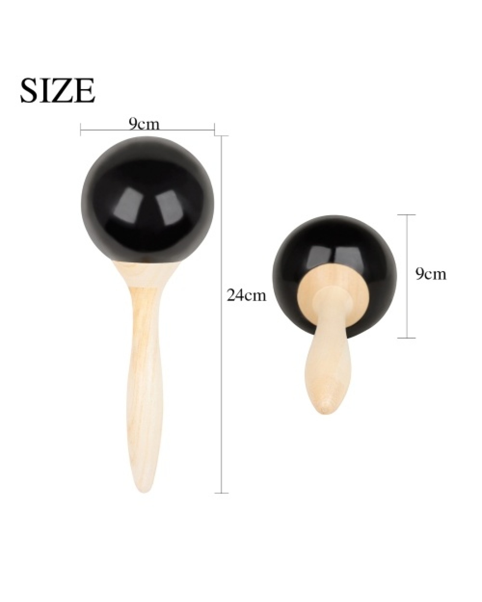Pair of Percussion Maracas Shakers Rattles Sand Hammer Percussion Musical Instrument for Music Enlightment Party Game