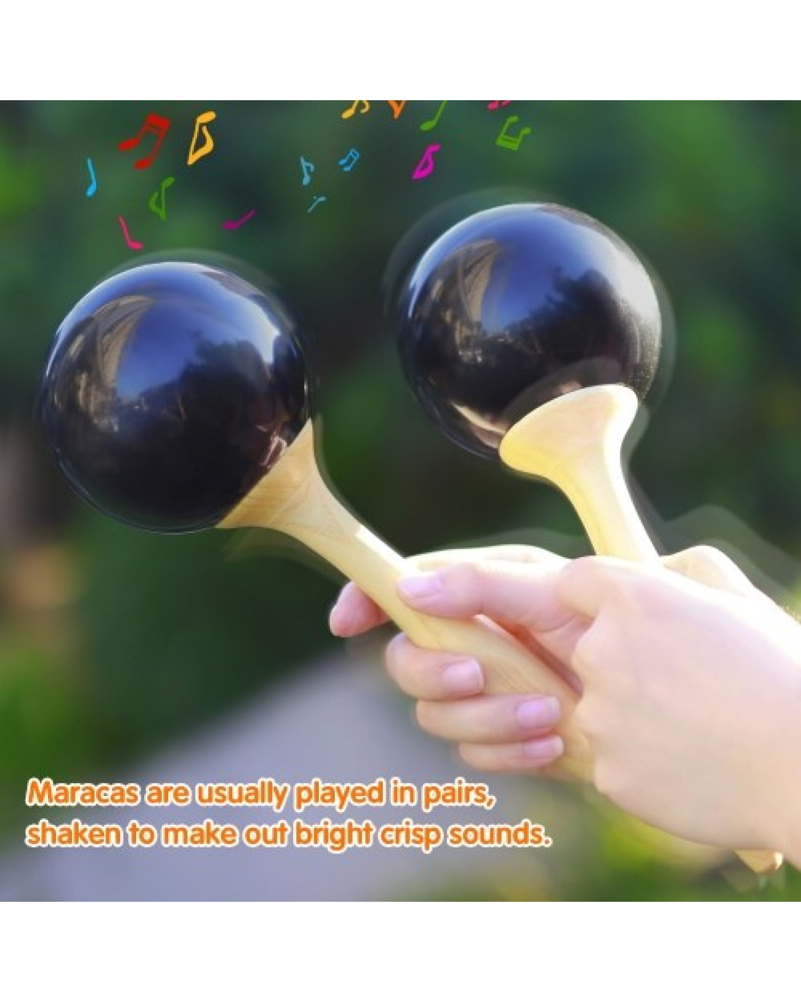 Pair of Percussion Maracas Shakers Rattles Sand Hammer Percussion Musical Instrument for Music Enlightment Party Game
