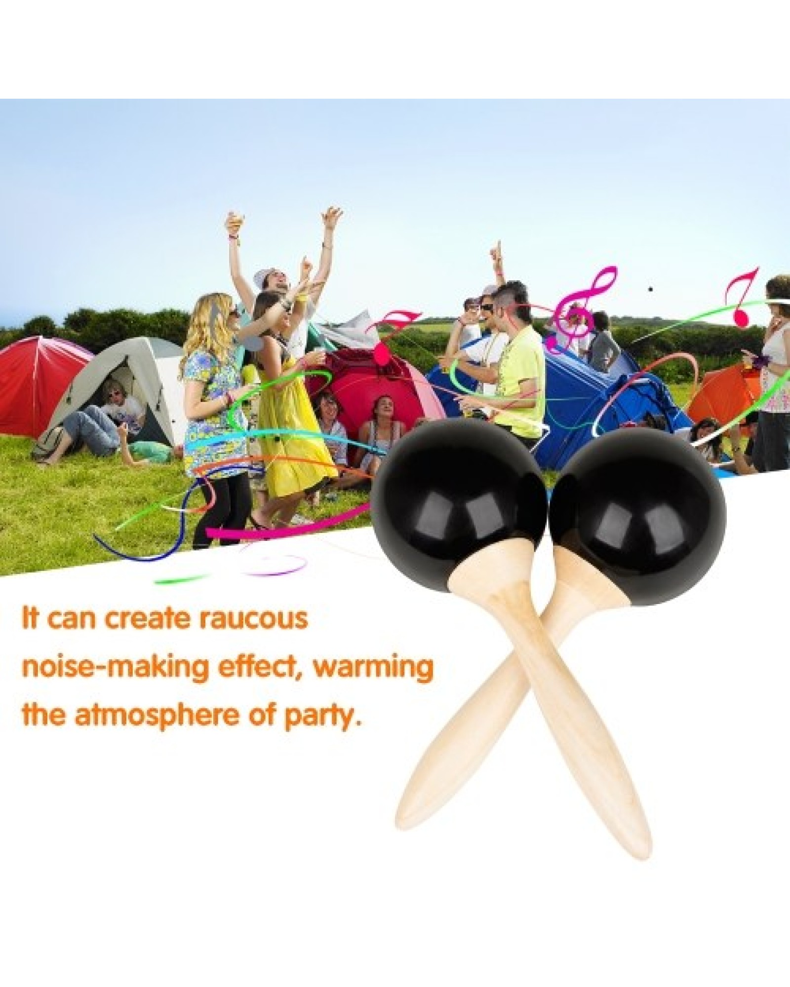 Pair of Percussion Maracas Shakers Rattles Sand Hammer Percussion Musical Instrument for Music Enlightment Party Game