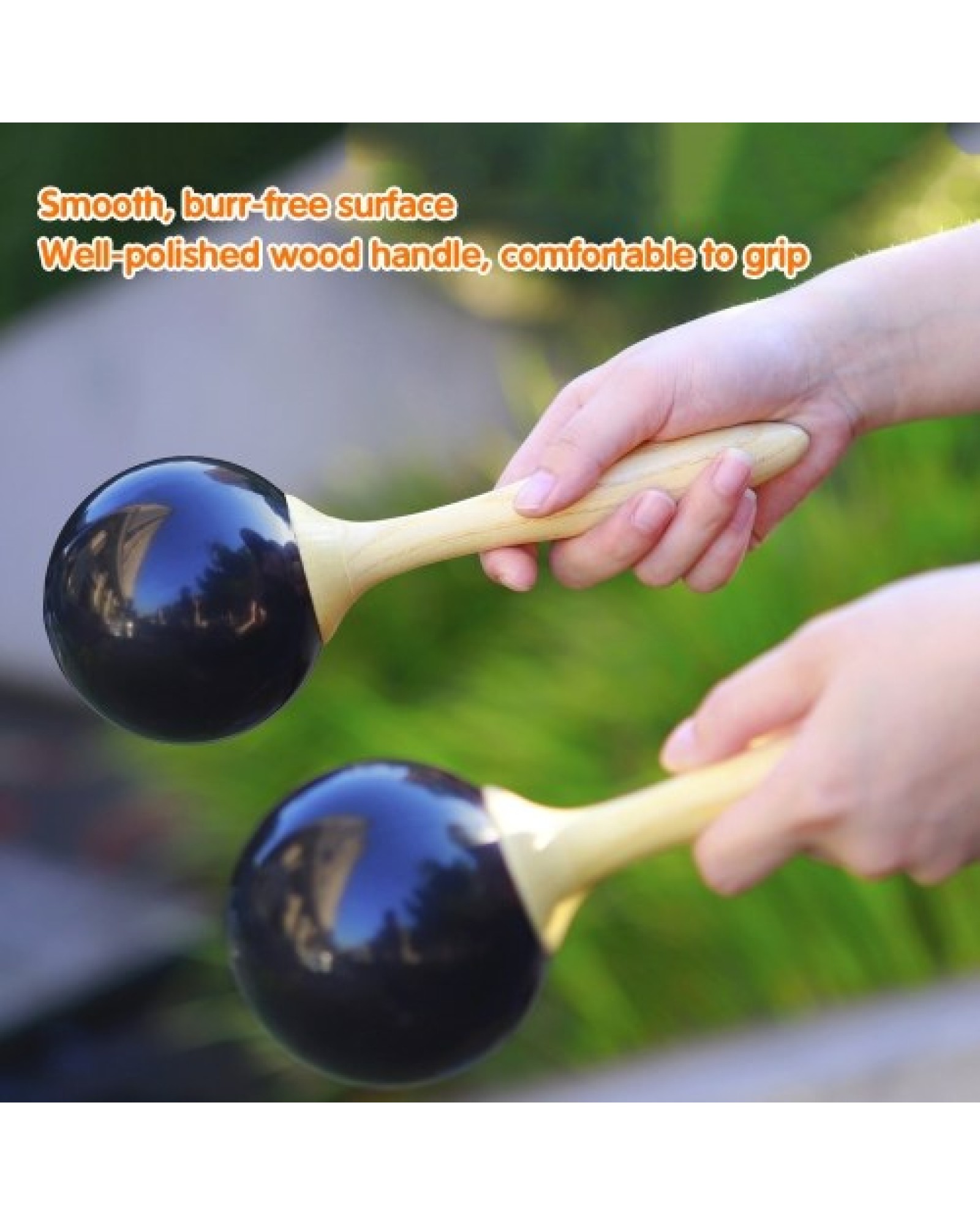Pair of Percussion Maracas Shakers Rattles Sand Hammer Percussion Musical Instrument for Music Enlightment Party Game