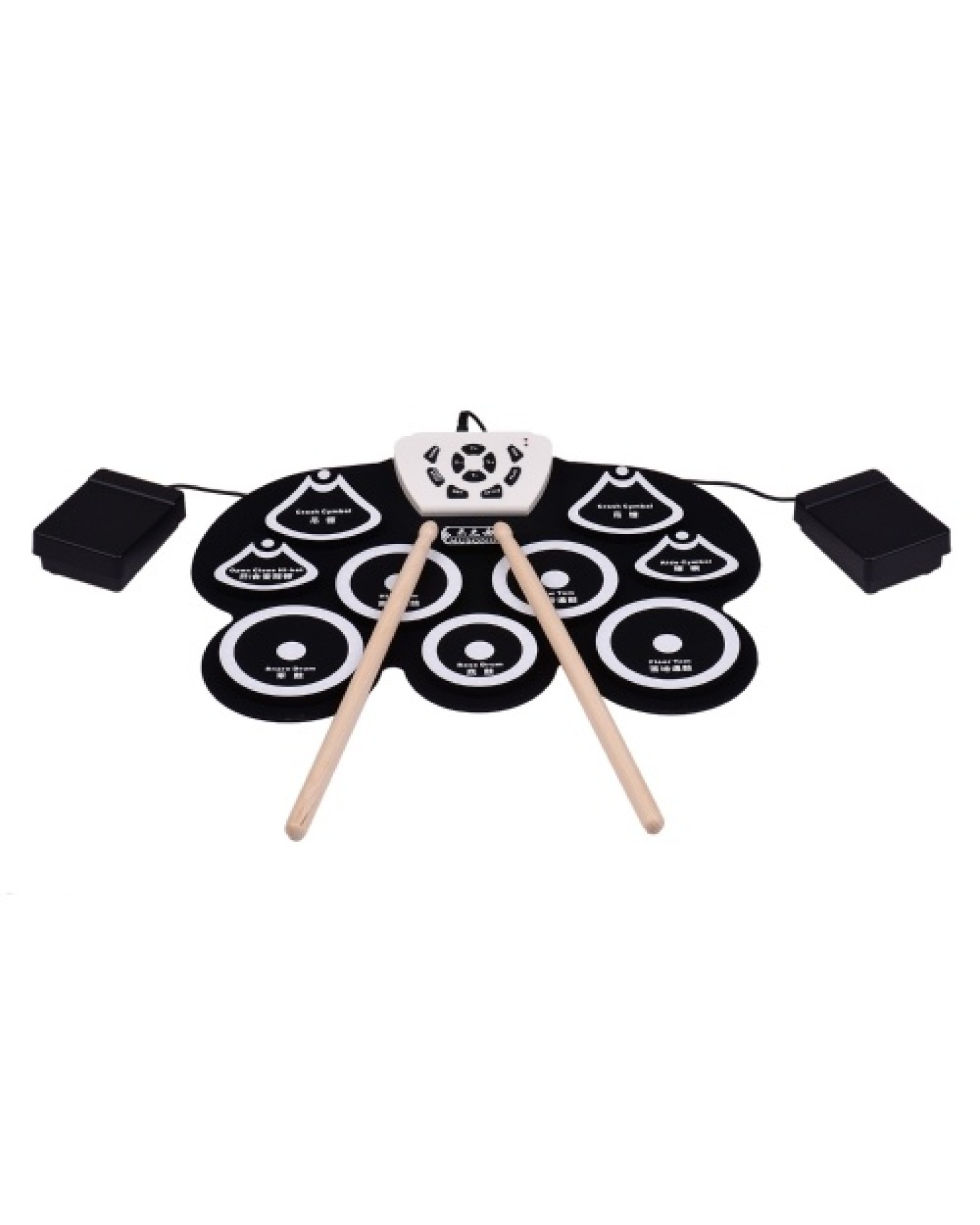 Silicone Portable Foldable Digital USB Midi Roll-up Electronic Drum Pad Kit with Stick and Foot Pedal