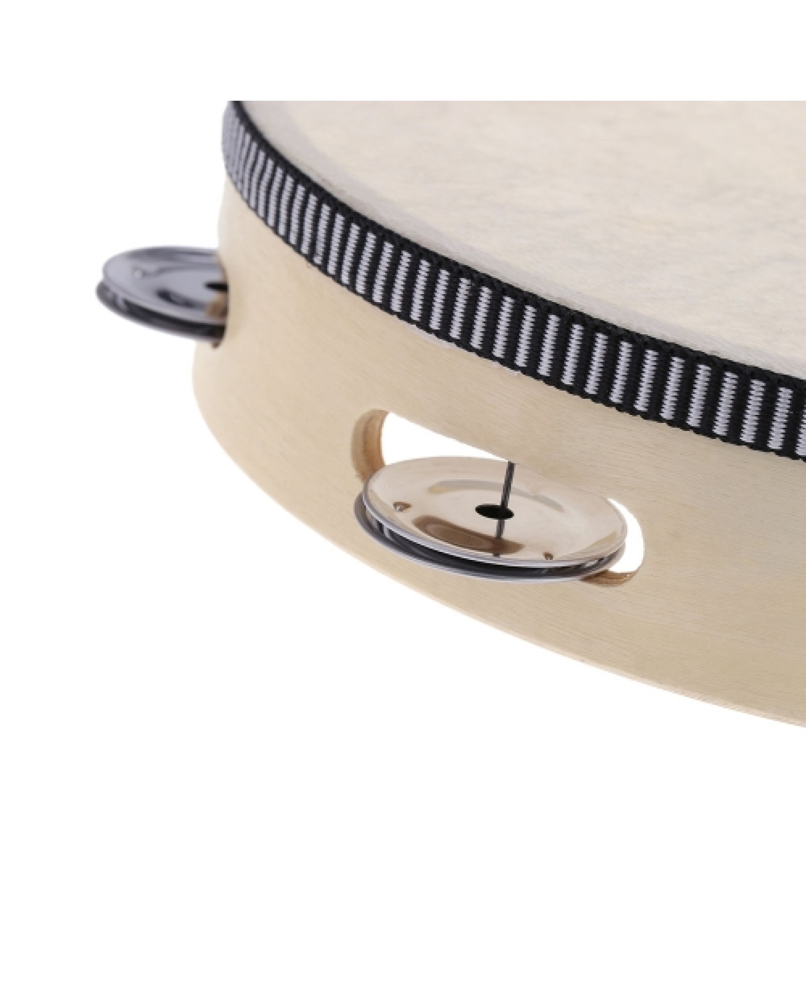 8" Hand Held Tambourine Drum Bell Birch Metal Jingles Percussion Musical Educational Toy Instrument for KTV Party Kids Games