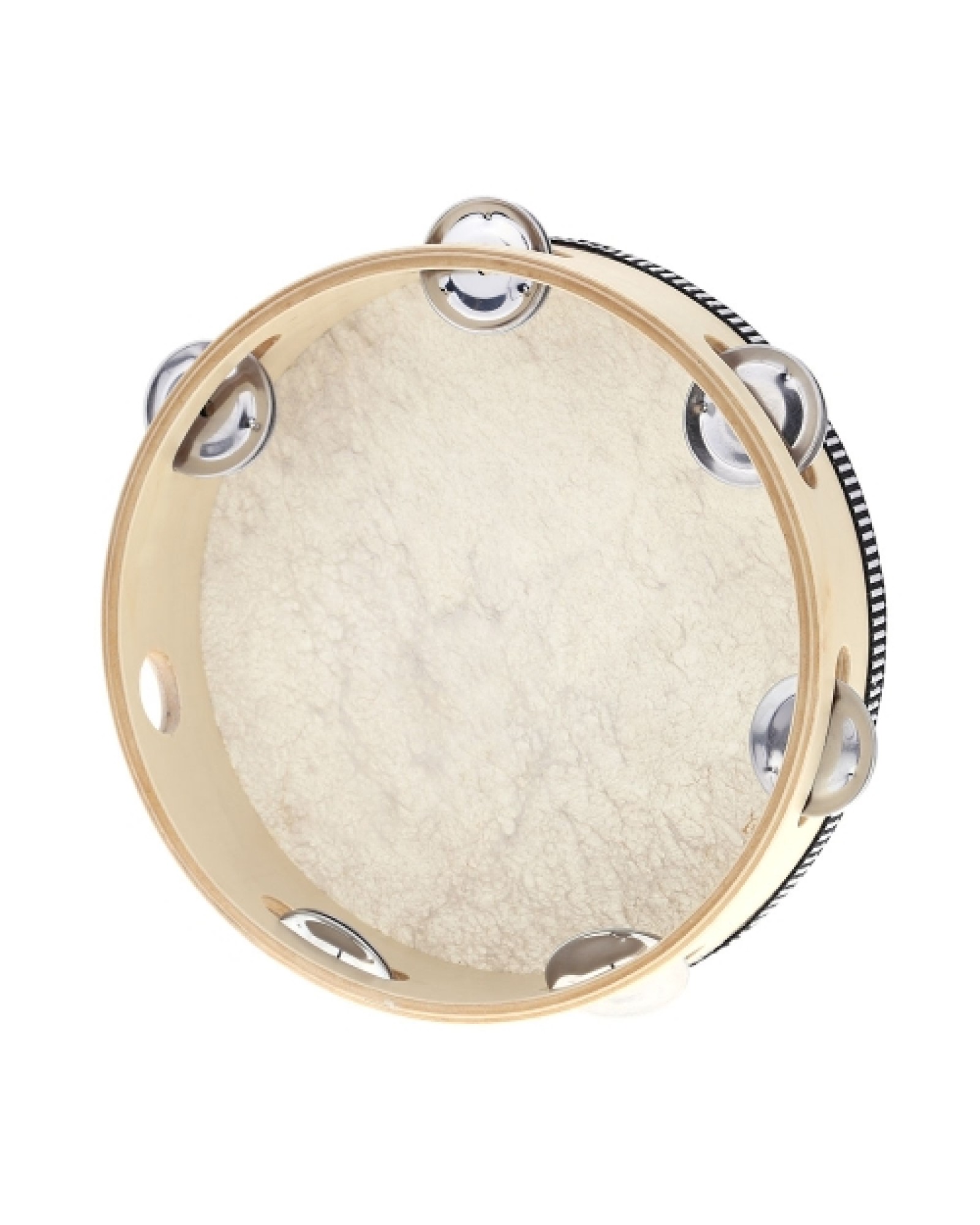 8" Hand Held Tambourine Drum Bell Birch Metal Jingles Percussion Musical Educational Toy Instrument for KTV Party Kids Games