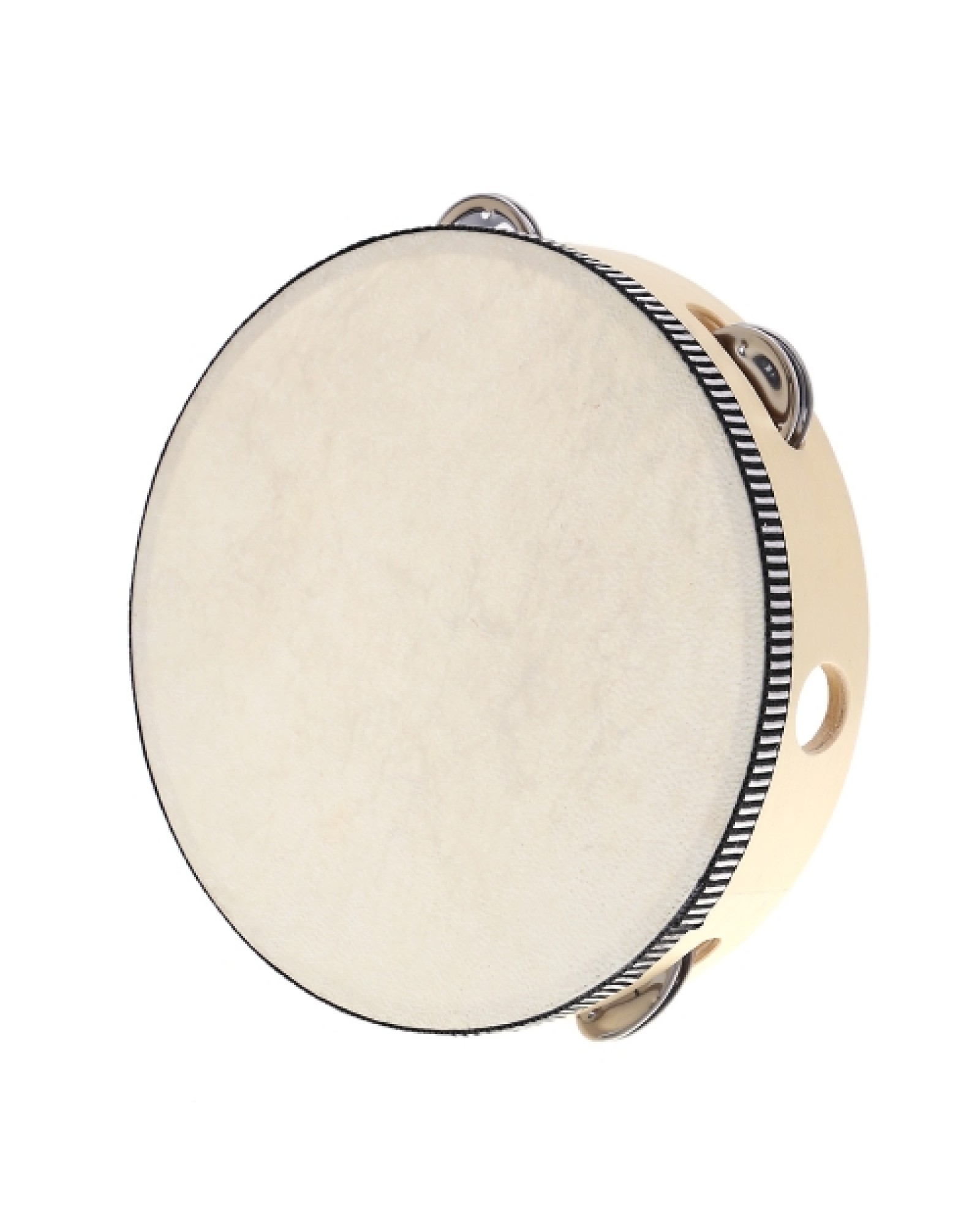 8" Hand Held Tambourine Drum Bell Birch Metal Jingles Percussion Musical Educational Toy Instrument for KTV Party Kids Games
