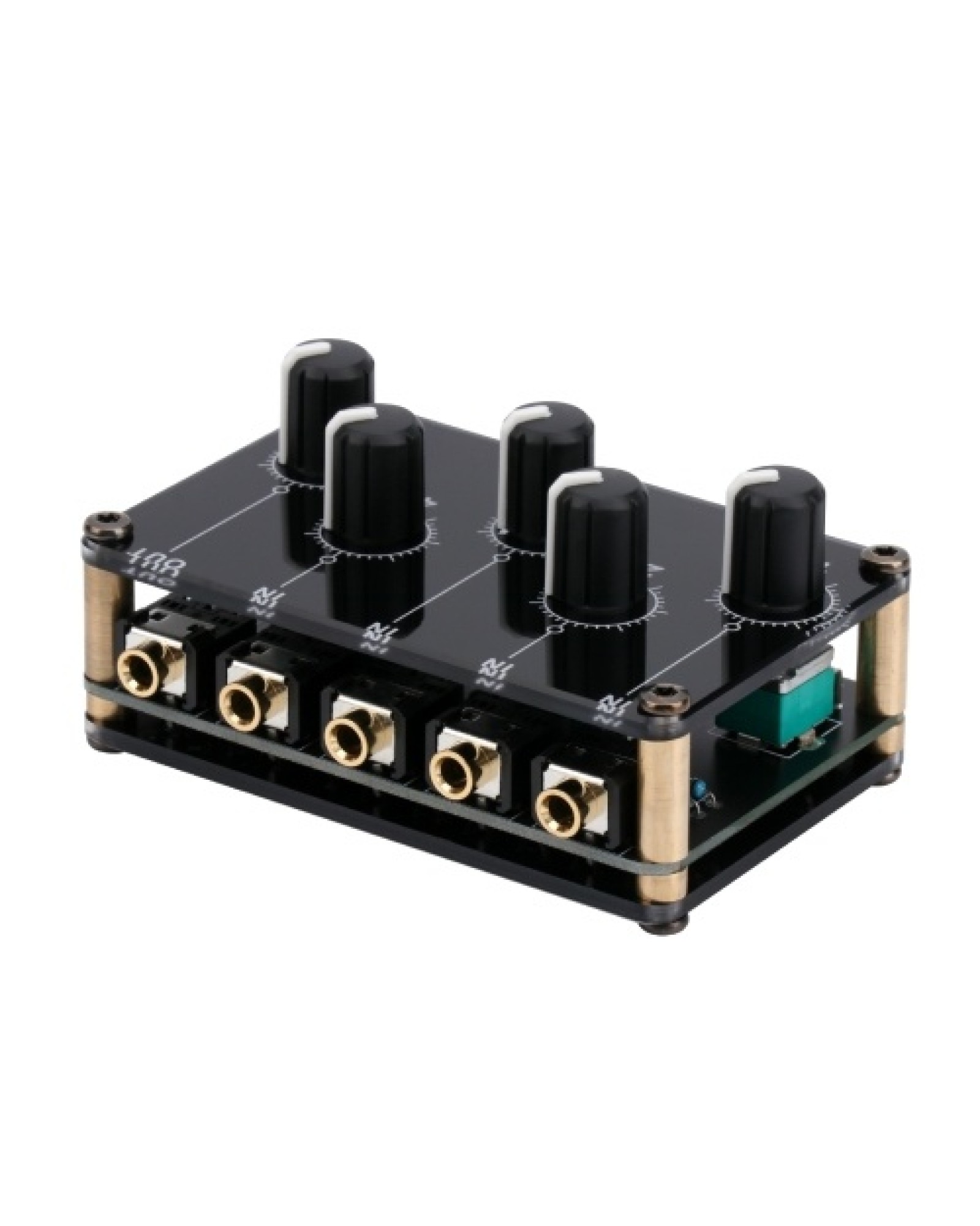 4-in-1-out Passive Mixer Module Mini Stereo 4-Channel Passive Mixer Audio Mixer 4 Audio Input to 1 Output Ultra Compact Low Nois