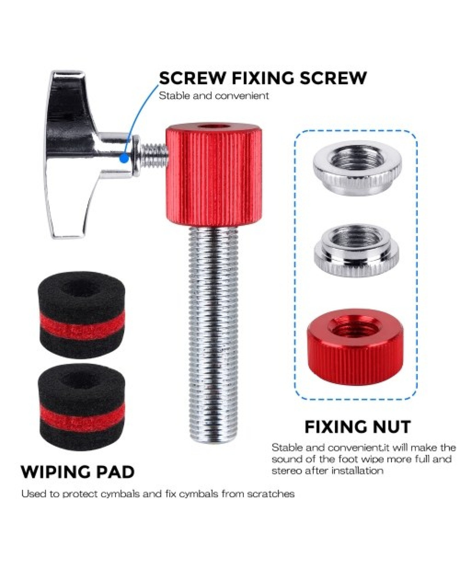 Hit Hat Clutch Jazz Drum Clutch Aluminum Alloy Stands for Hi-Hat Cymbal Drum Parts Accessories for Percussion Instrument