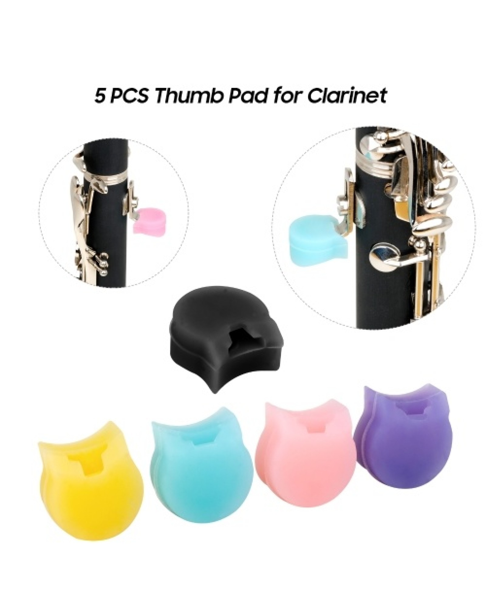 5 PCS Clarinet Thumb Pad Oboe Thumb Rest Cushion Silicone Thumb Protector Wind Instrument Accessories