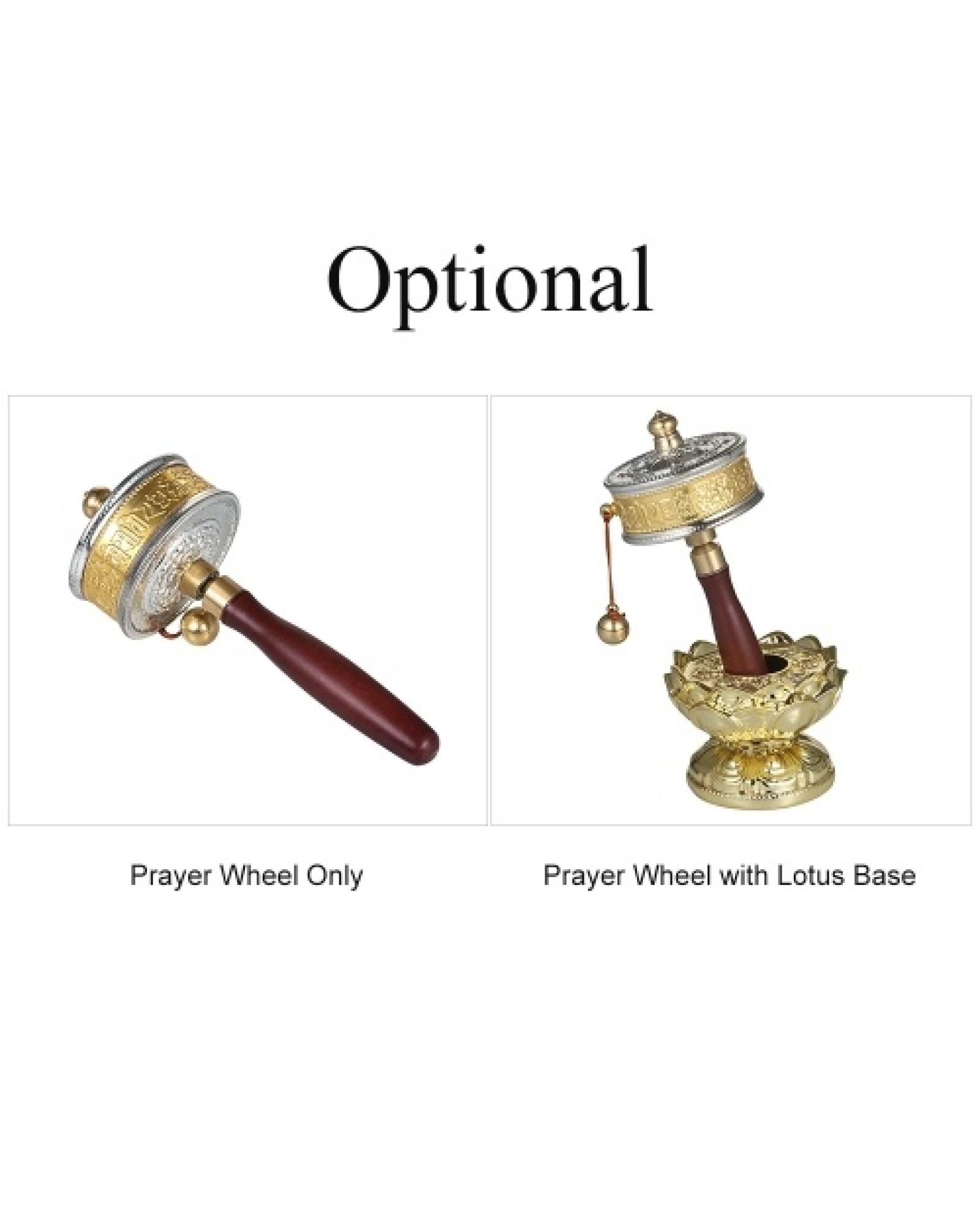 Tibetan Prayer Wheel Tibetan Buddhist Hand Turn Praying Instrument Copper Hand-Held Prayer Wheel