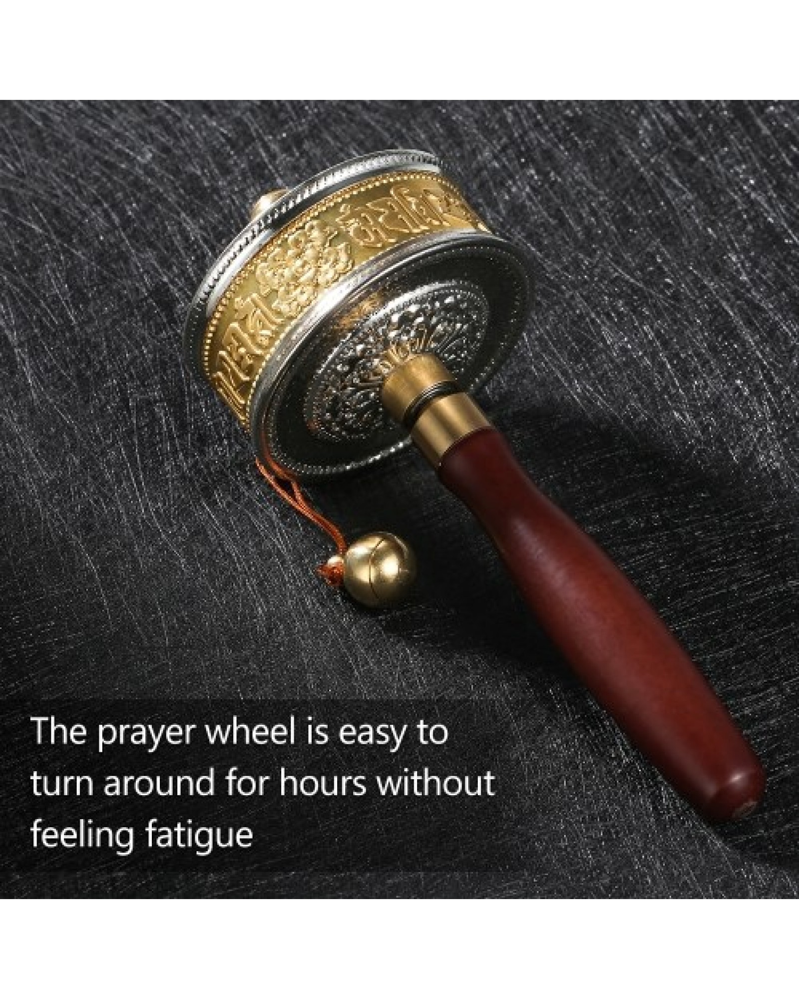 Tibetan Prayer Wheel Tibetan Buddhist Hand Turn Praying Instrument Copper Hand-Held Prayer Wheel