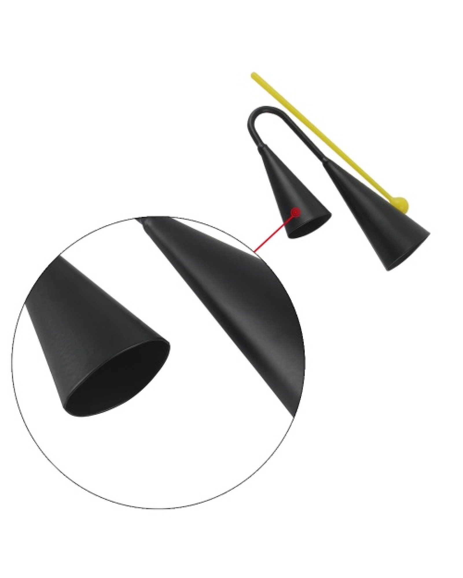 Two Tone Metal A-go-go Bell Cowbell Percussion Instrument with Striker