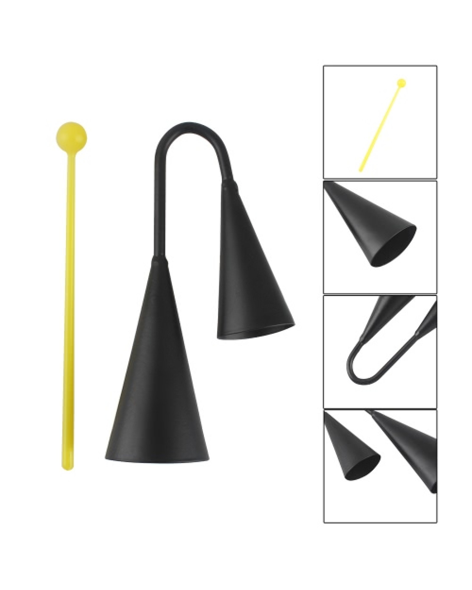 Two Tone Metal A-go-go Bell Cowbell Percussion Instrument with Striker