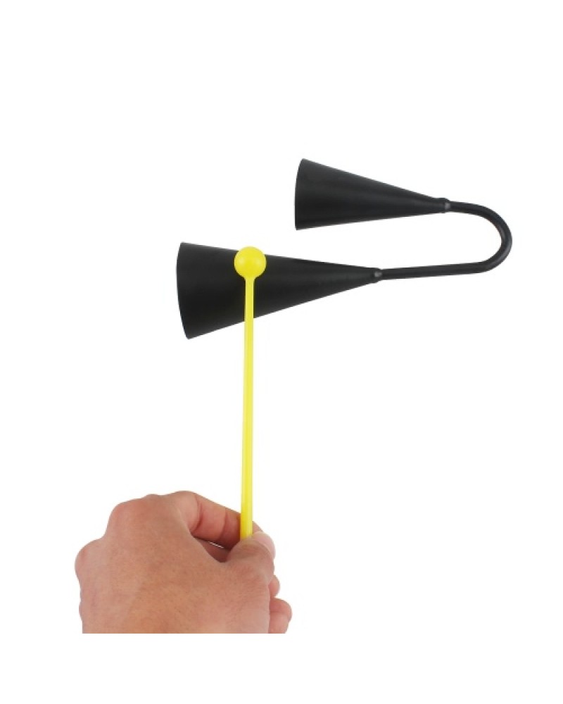 Two Tone Metal A-go-go Bell Cowbell Percussion Instrument with Striker