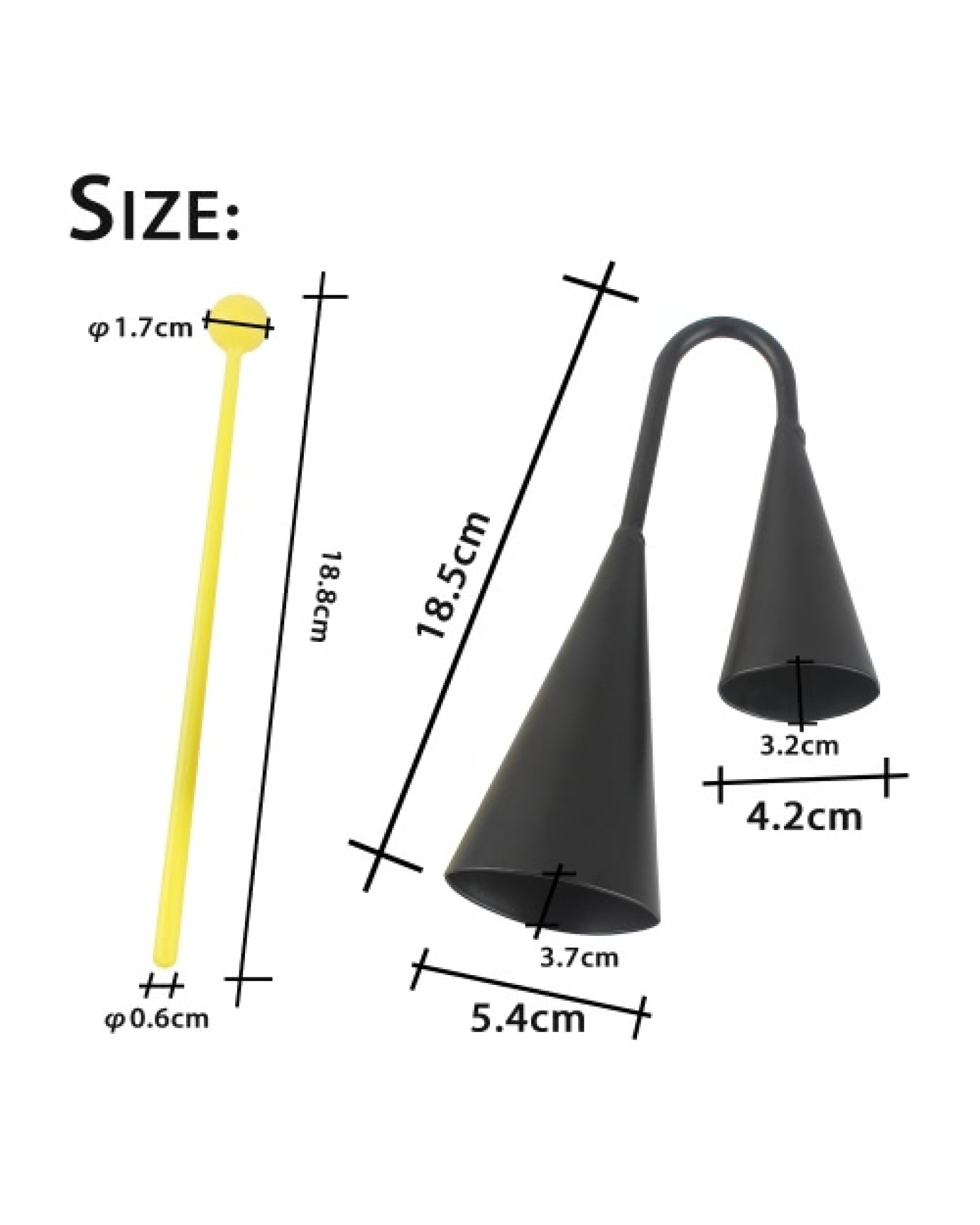 Two Tone Metal A-go-go Bell Cowbell Percussion Instrument with Striker