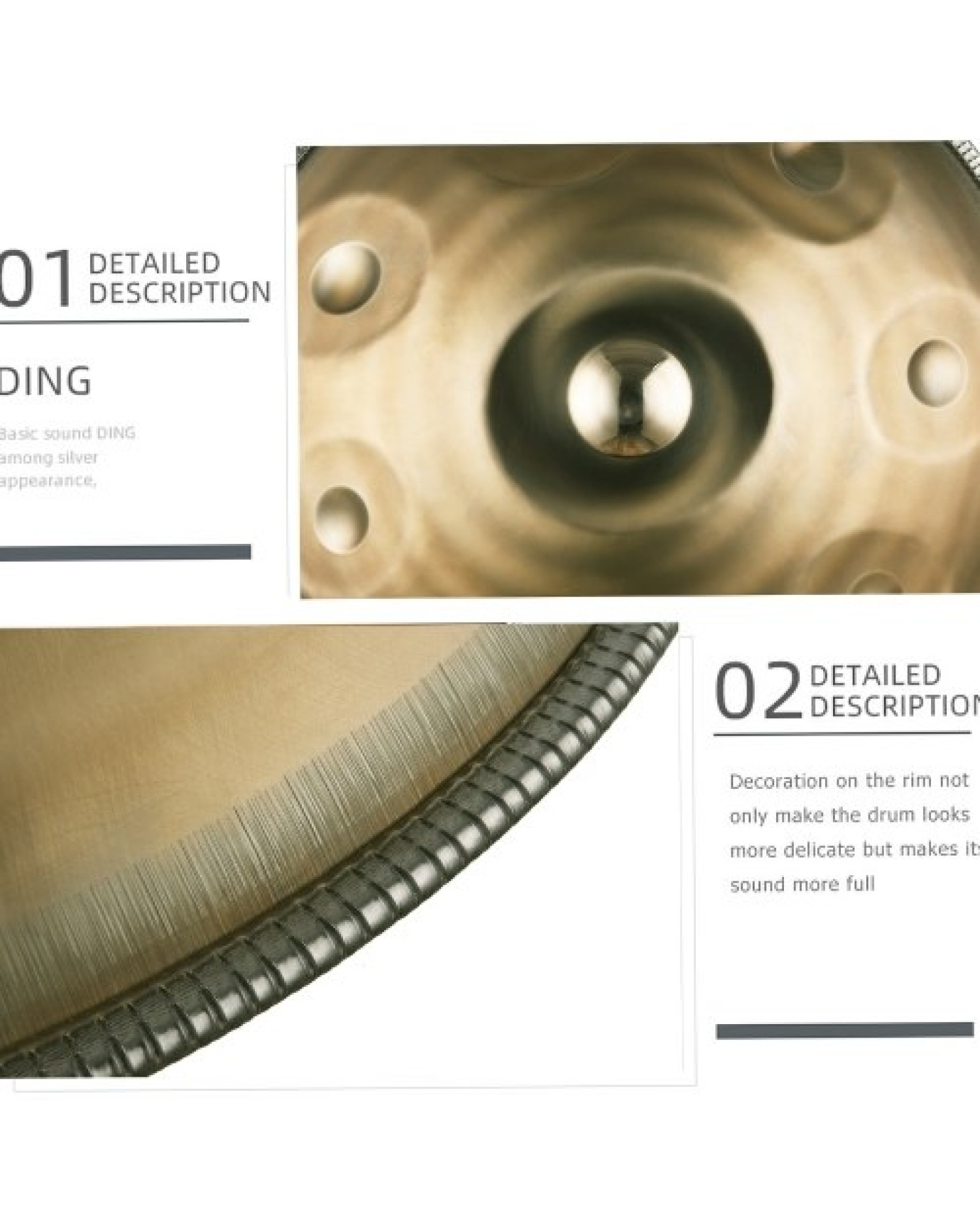 22 Inch Hand Pan Handpan Hand Drum D-Key 9 Notes(D3 A3 bB3 D4 F4 A4 G4 E4 C4)