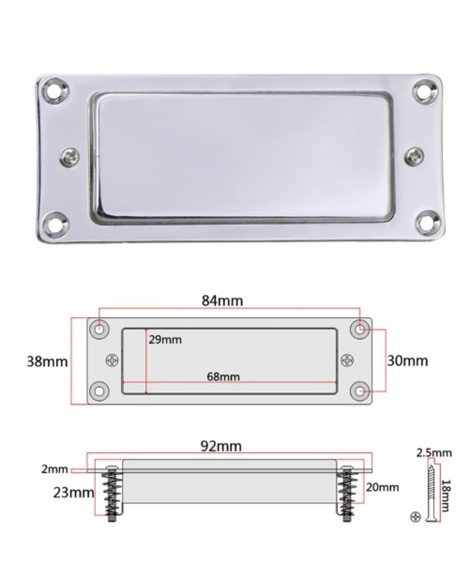 Mini Humbucker Pickup Kit Compatible with LP Electric Guitar Neck Bridge Double Coil Pick-up Chrome Plated