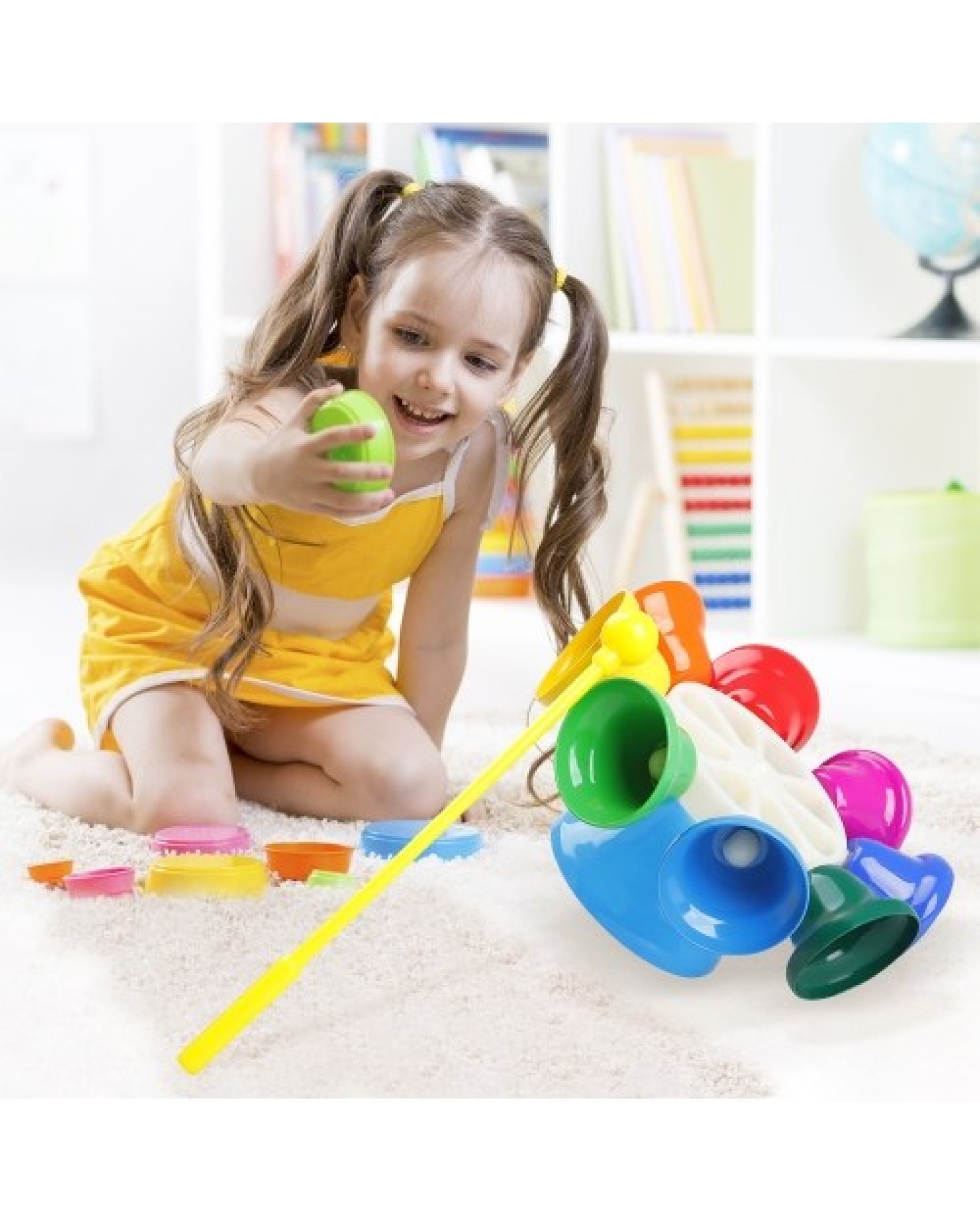 8 Note Hand Bell Percussion Instrument Musical Toy with Sitck