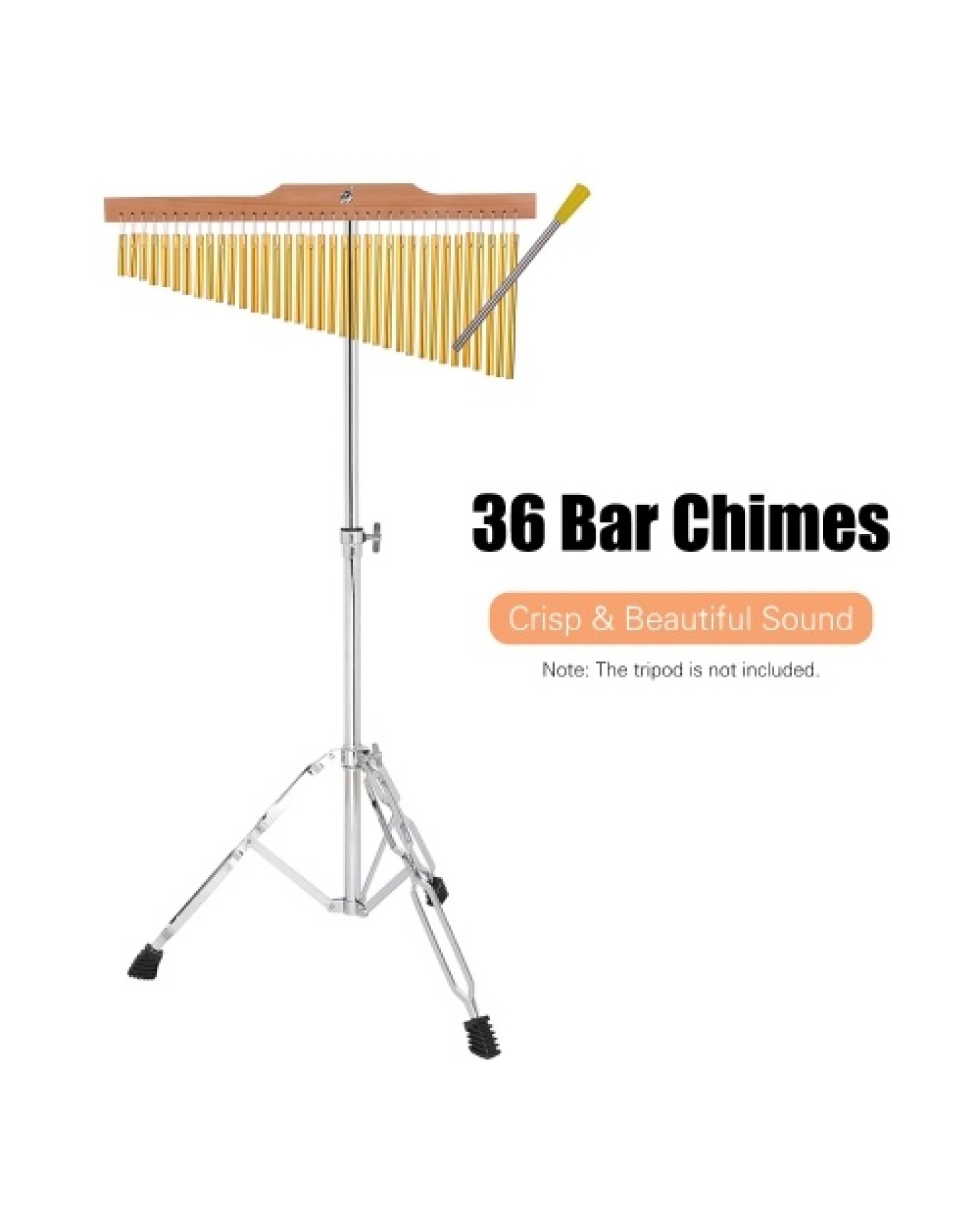 36 Bar Chimes Gold Aluminum Alloy Wooden Bar