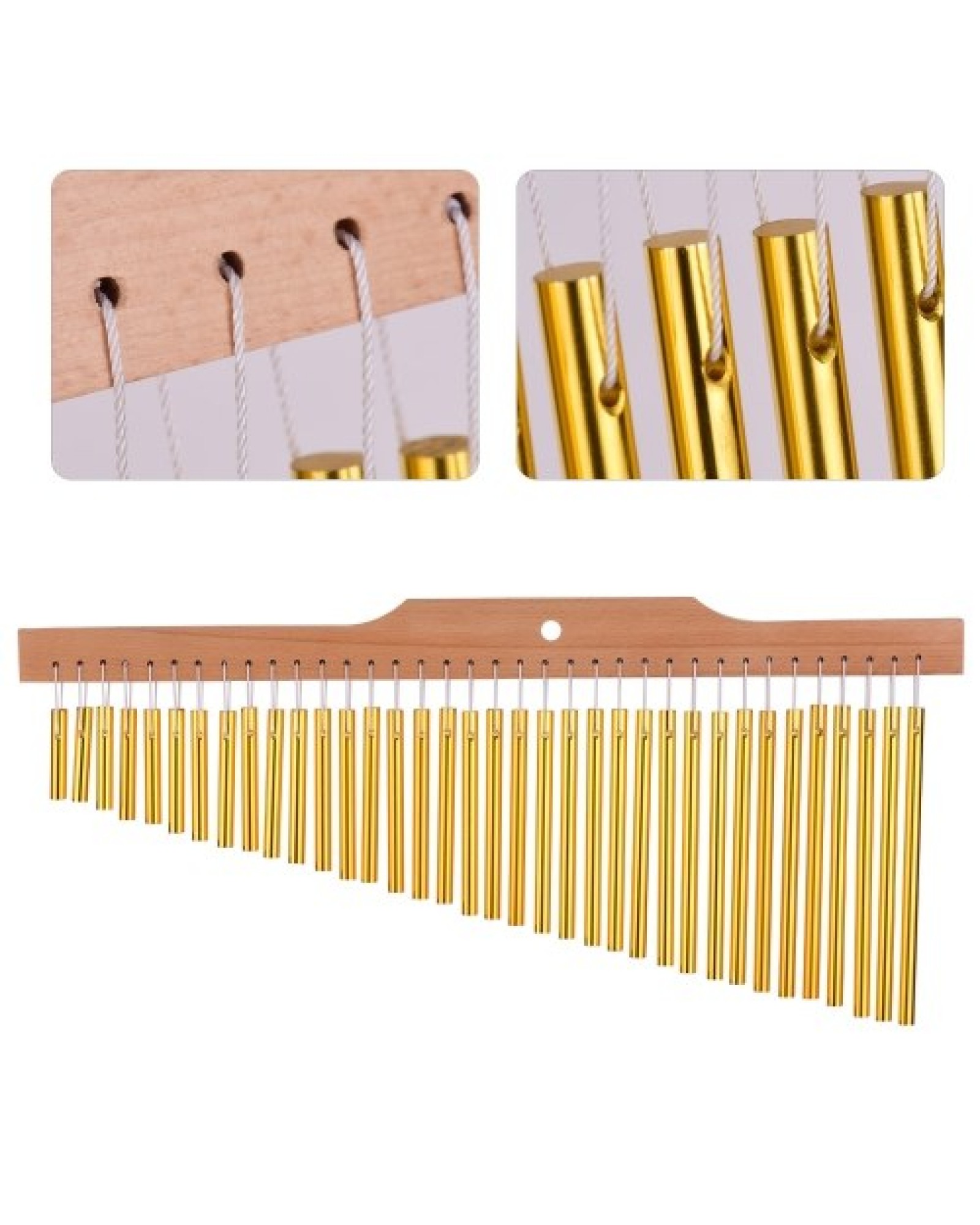 36 Bar Chimes Gold Aluminum Alloy Wooden Bar