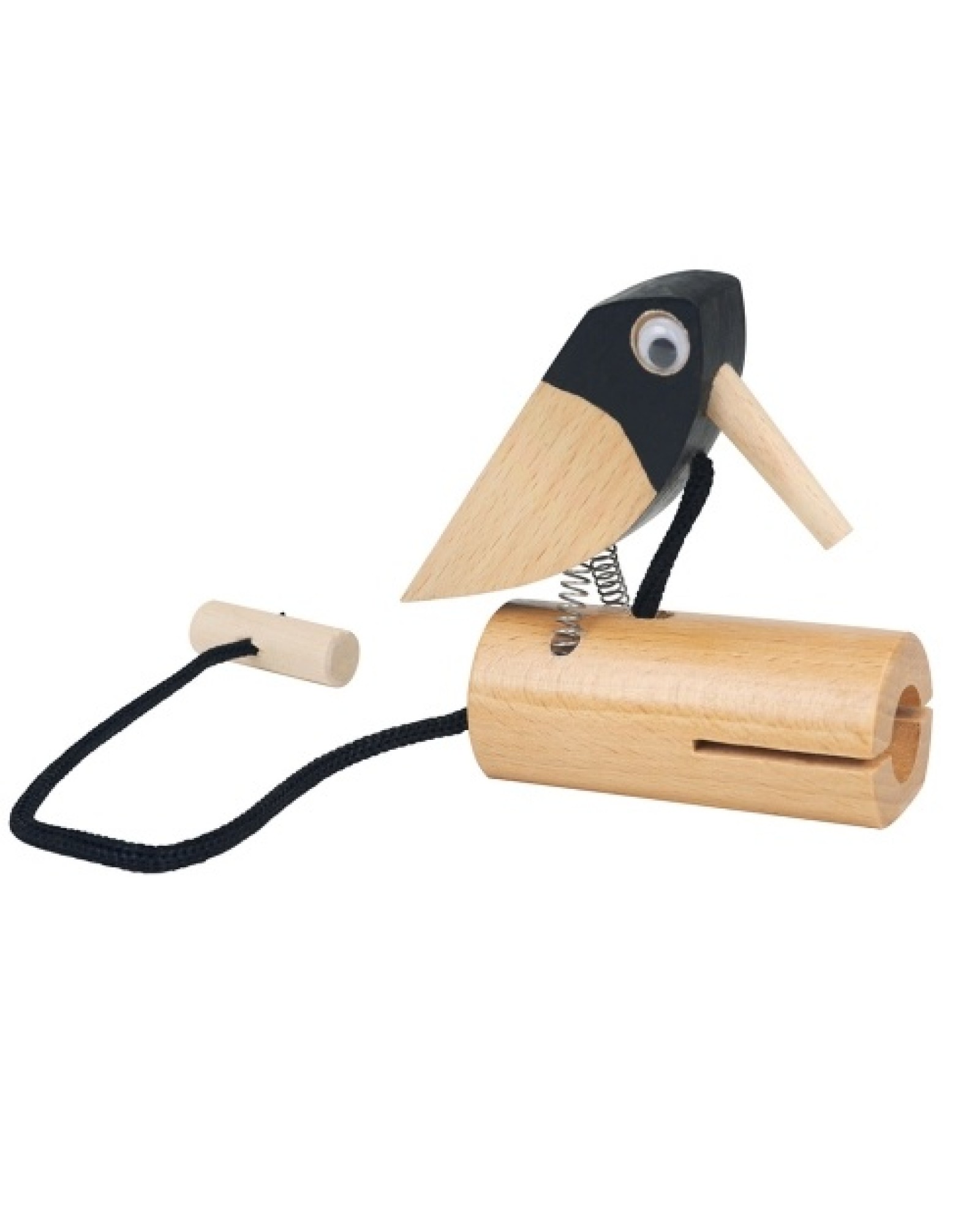 Wooden Pull Bird Beech Wood Woodpecker Musical Tone Block Percussion Musical Instrument