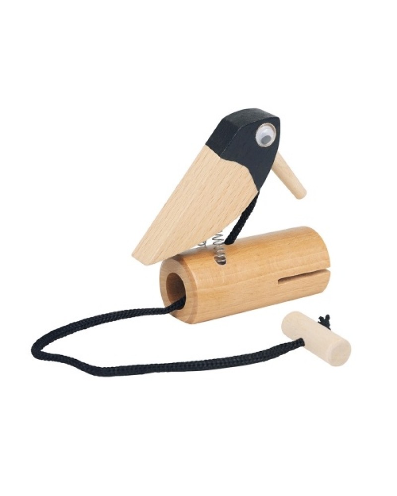 Wooden Pull Bird Beech Wood Woodpecker Musical Tone Block Percussion Musical Instrument