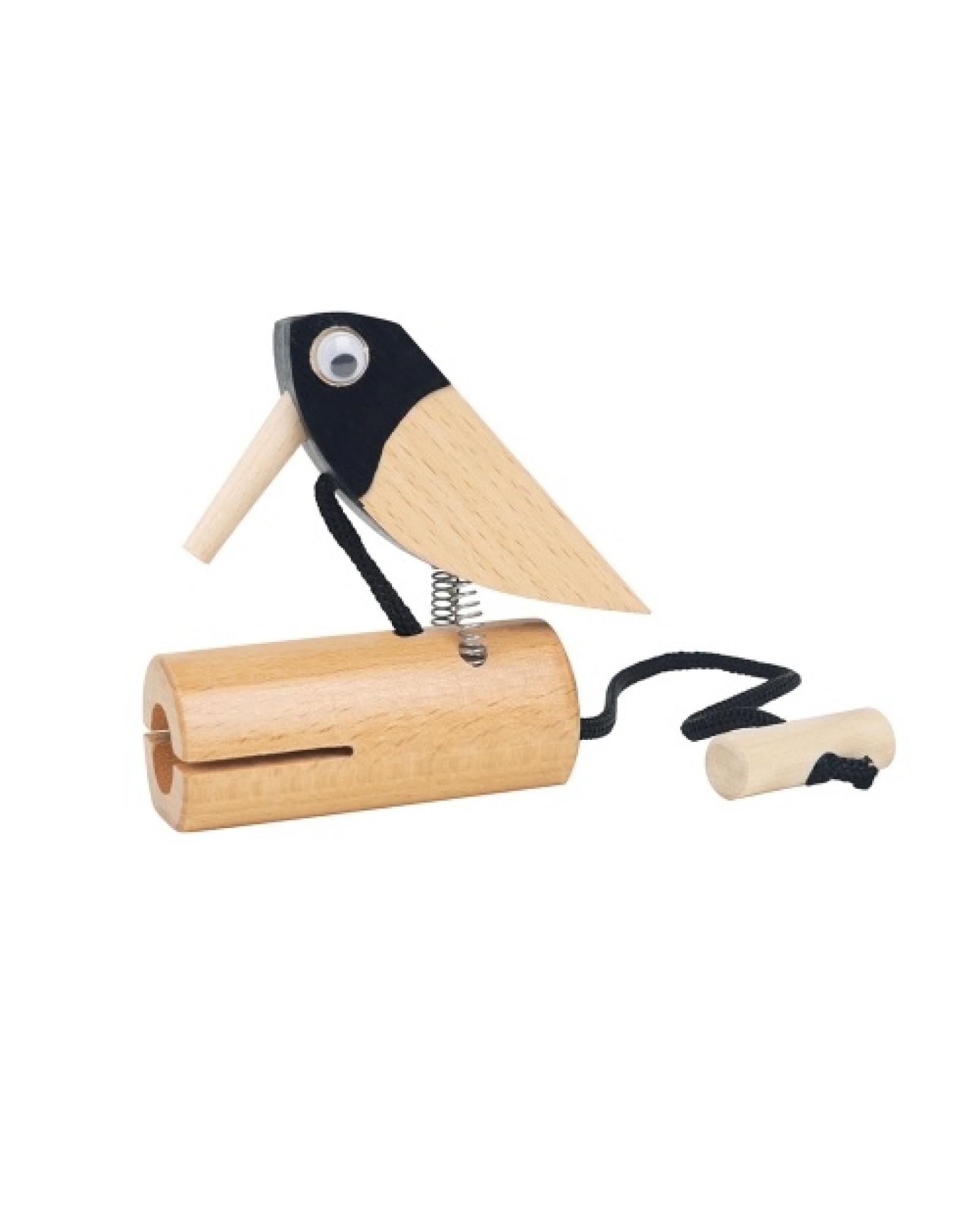 Wooden Pull Bird Beech Wood Woodpecker Musical Tone Block Percussion Musical Instrument