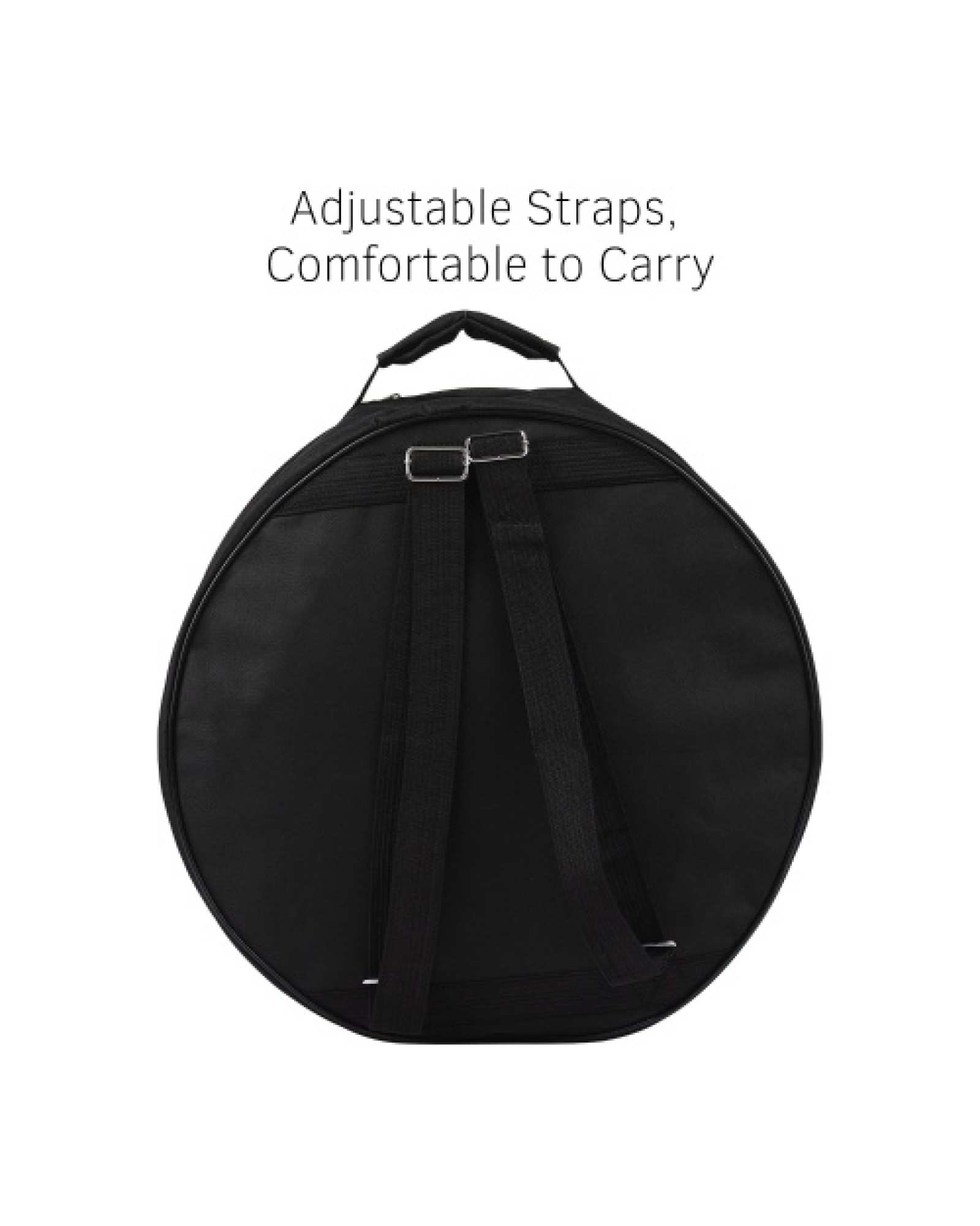 Compact Snare Drum Bag Backpack Case with Shoulder Strap Outside Pockets Musical Instrument Accessory Black