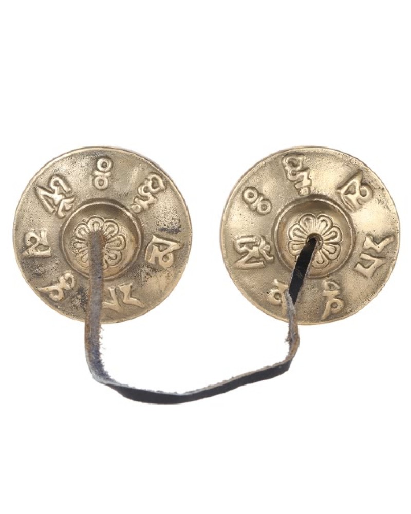 2.6in/6.5cm Handcrafted Tibetan Meditation Tingsha Cymbal Bell with Buddhist Lucky Symbols