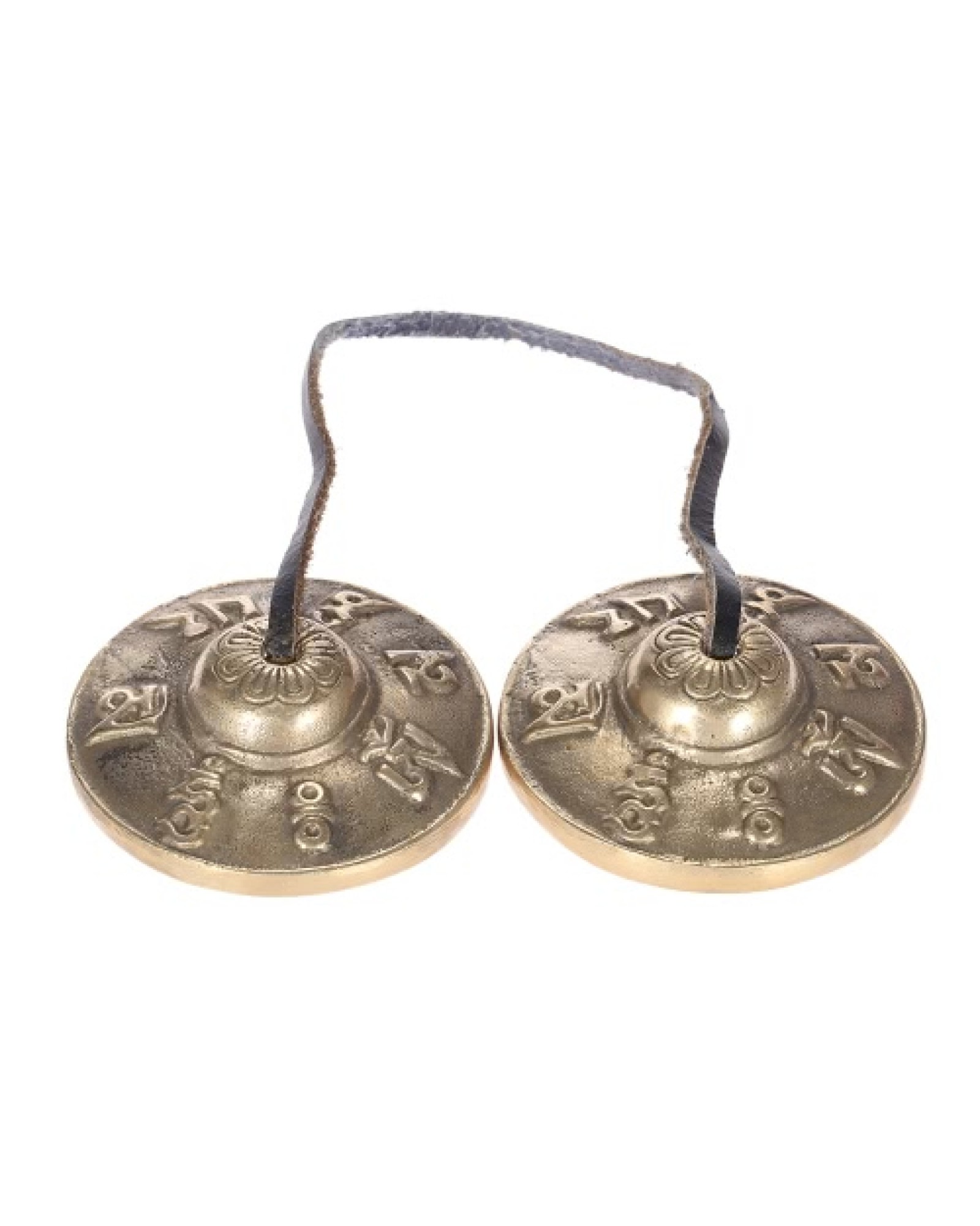 2.6in/6.5cm Handcrafted Tibetan Meditation Tingsha Cymbal Bell with Buddhist Lucky Symbols