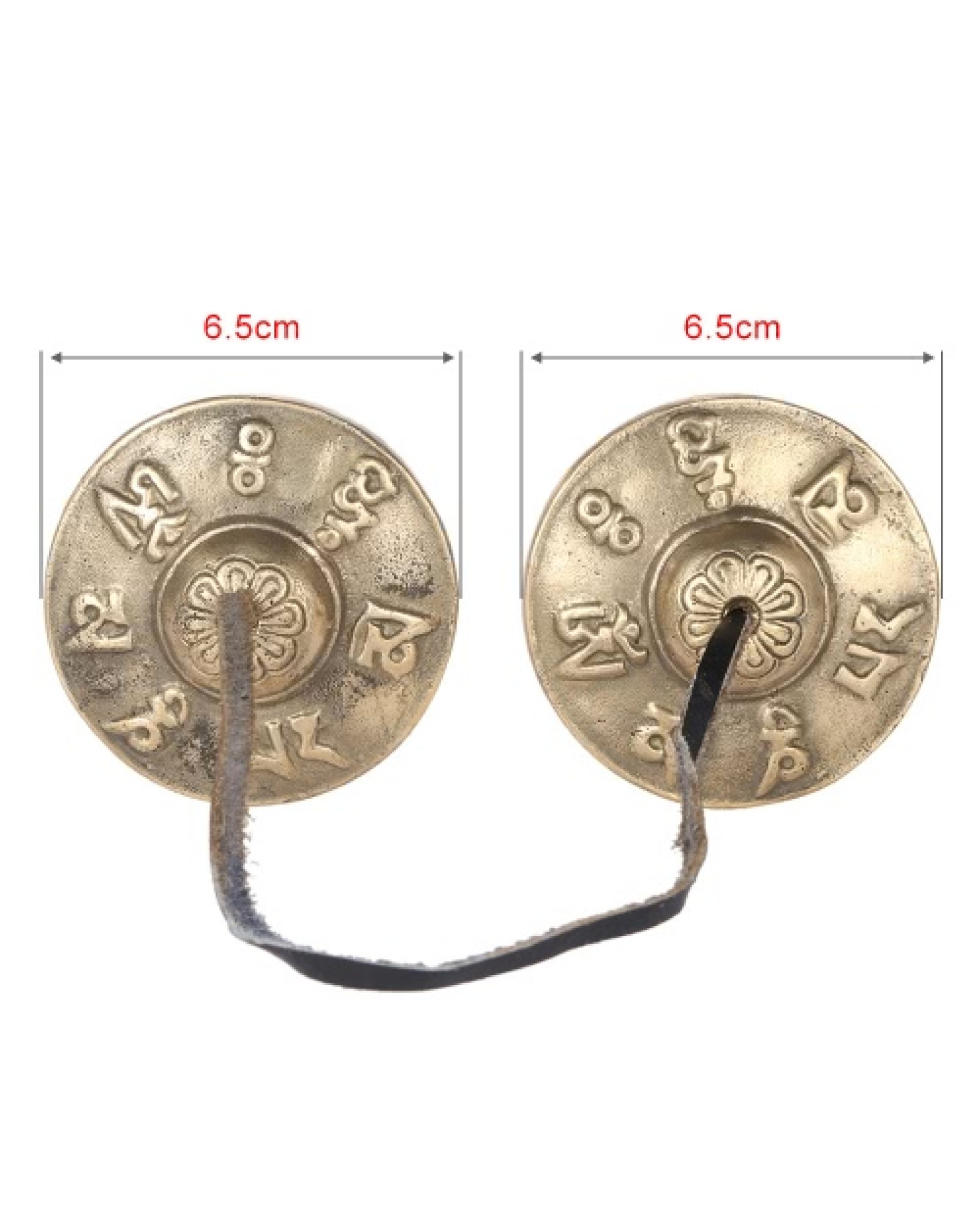 2.6in/6.5cm Handcrafted Tibetan Meditation Tingsha Cymbal Bell with Buddhist Lucky Symbols