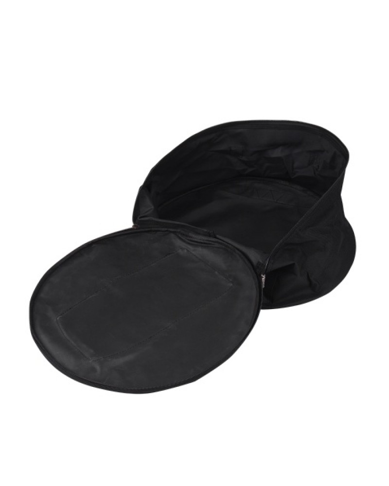 Compact Snare Drum Bag Backpack Case with Shoulder Strap Outside Pockets Musical Instrument Accessory Black