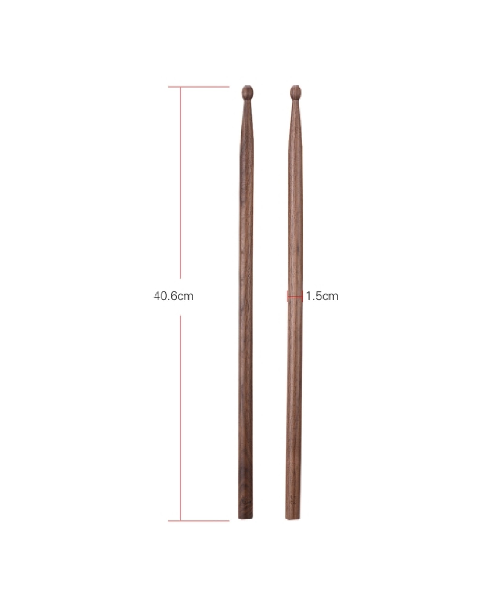 Pair of 5B Drumsticks Sticks Wave-shape Wood Tip Percussion Accessories for Drum Set Adopt for Black Walnut Wood