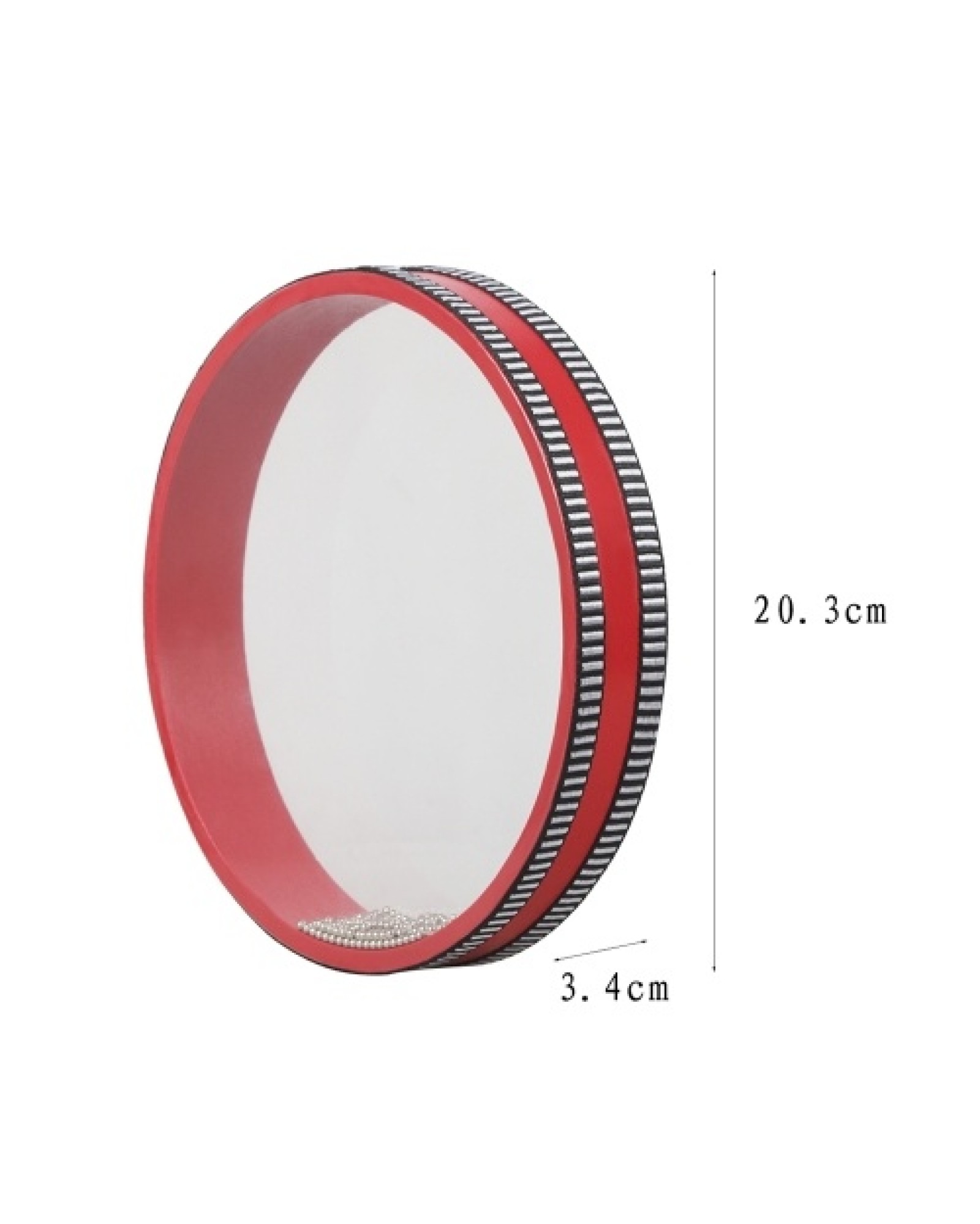 8 Inch Solid Wood Ocean Wave Drum Sea Drum Frame Drum Gentle Sea Sound Musical Toy Red