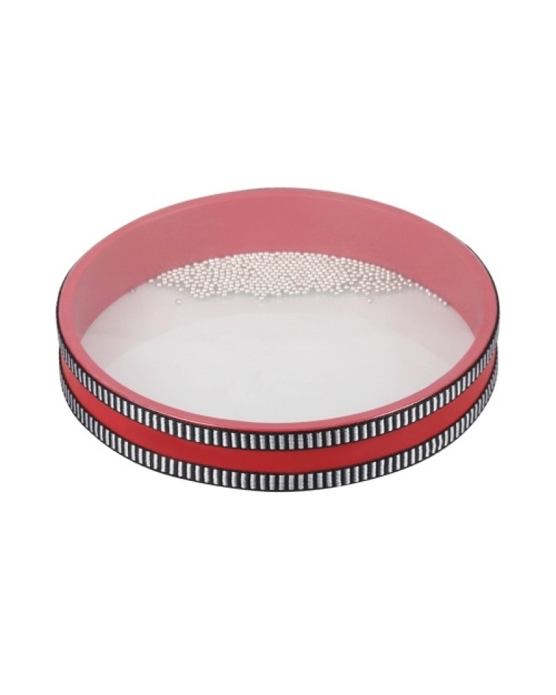 8 Inch Solid Wood Ocean Wave Drum Sea Drum Frame Drum Gentle Sea Sound Musical Toy Red