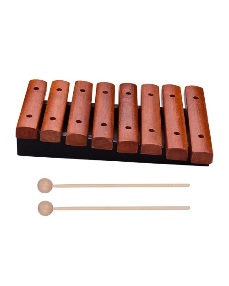 Musical Instrument 8 Notes Wood Xylophone Includes 2 Wooden Mallets