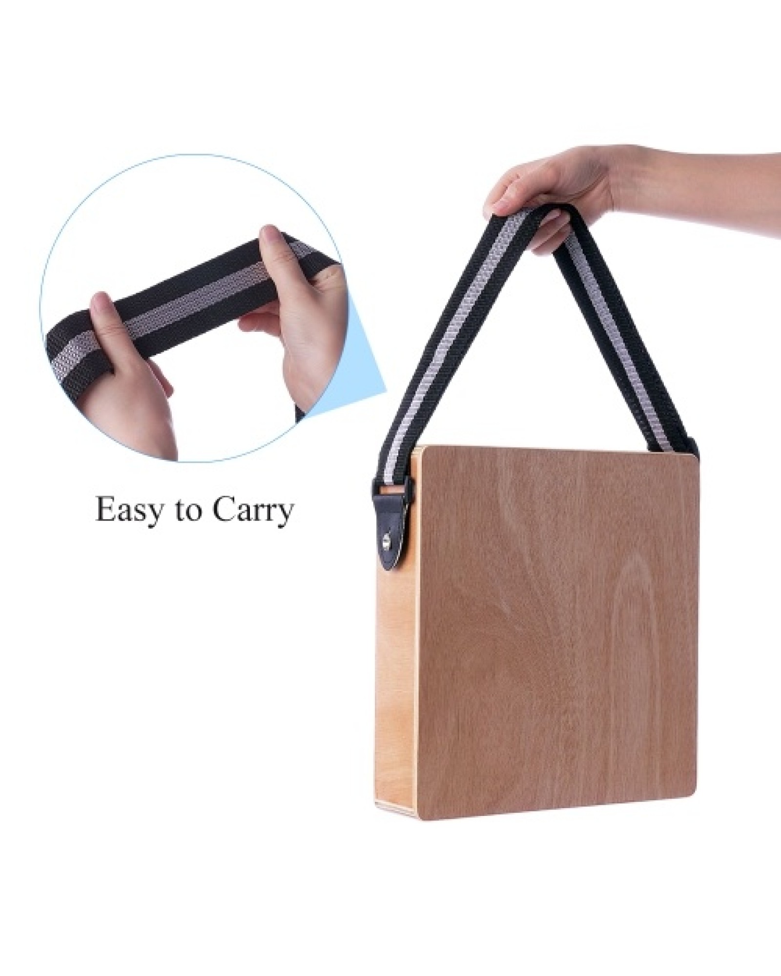 Cajon Boxdrum Travel Drum Accompaniment Music Boxdrum Percussion Instrument Solid Wood Portable with Strap
